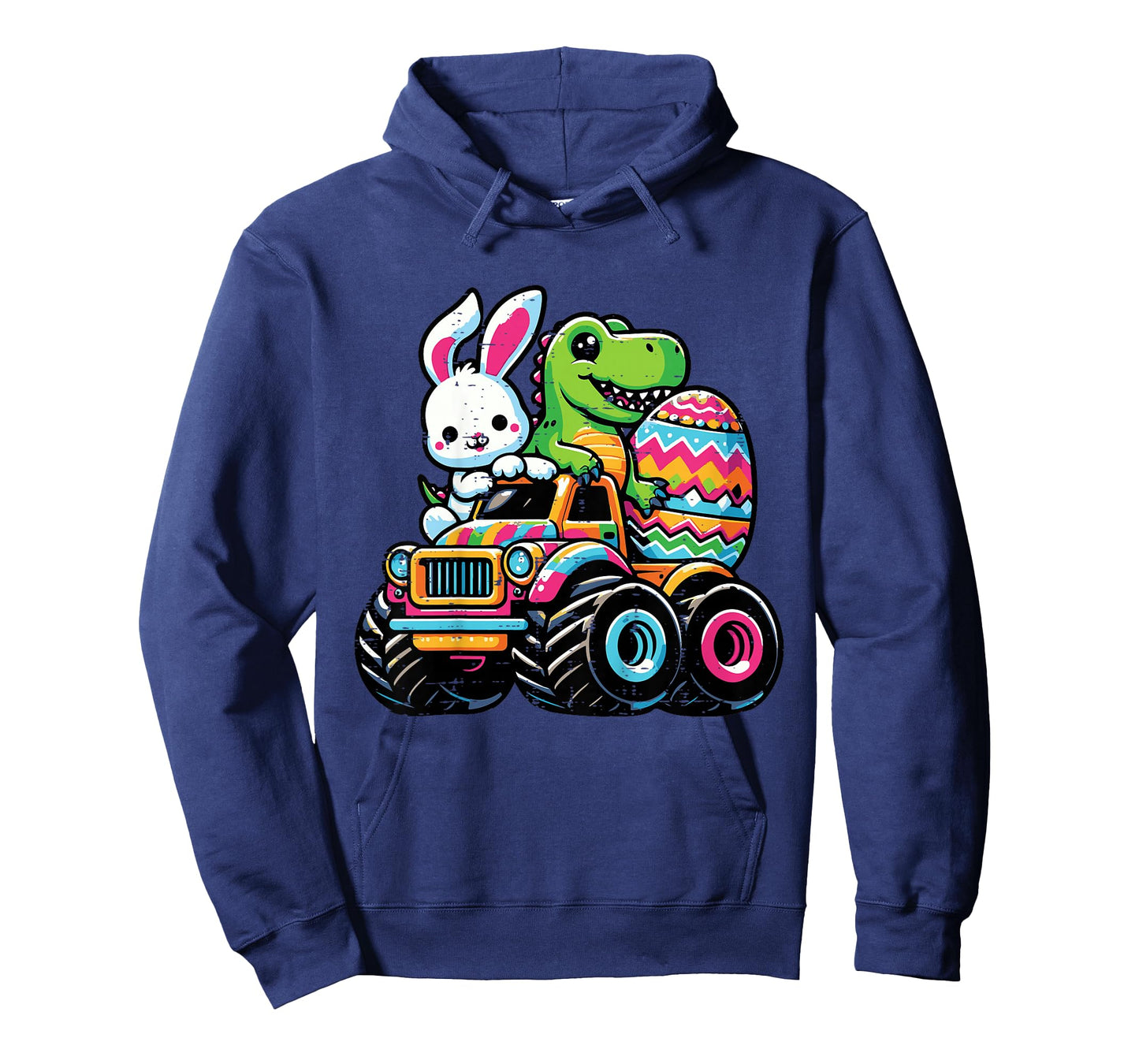 Kids Easter Bunny Dino On Monster Truck Egg Toddler Boys Kids T-Shirt