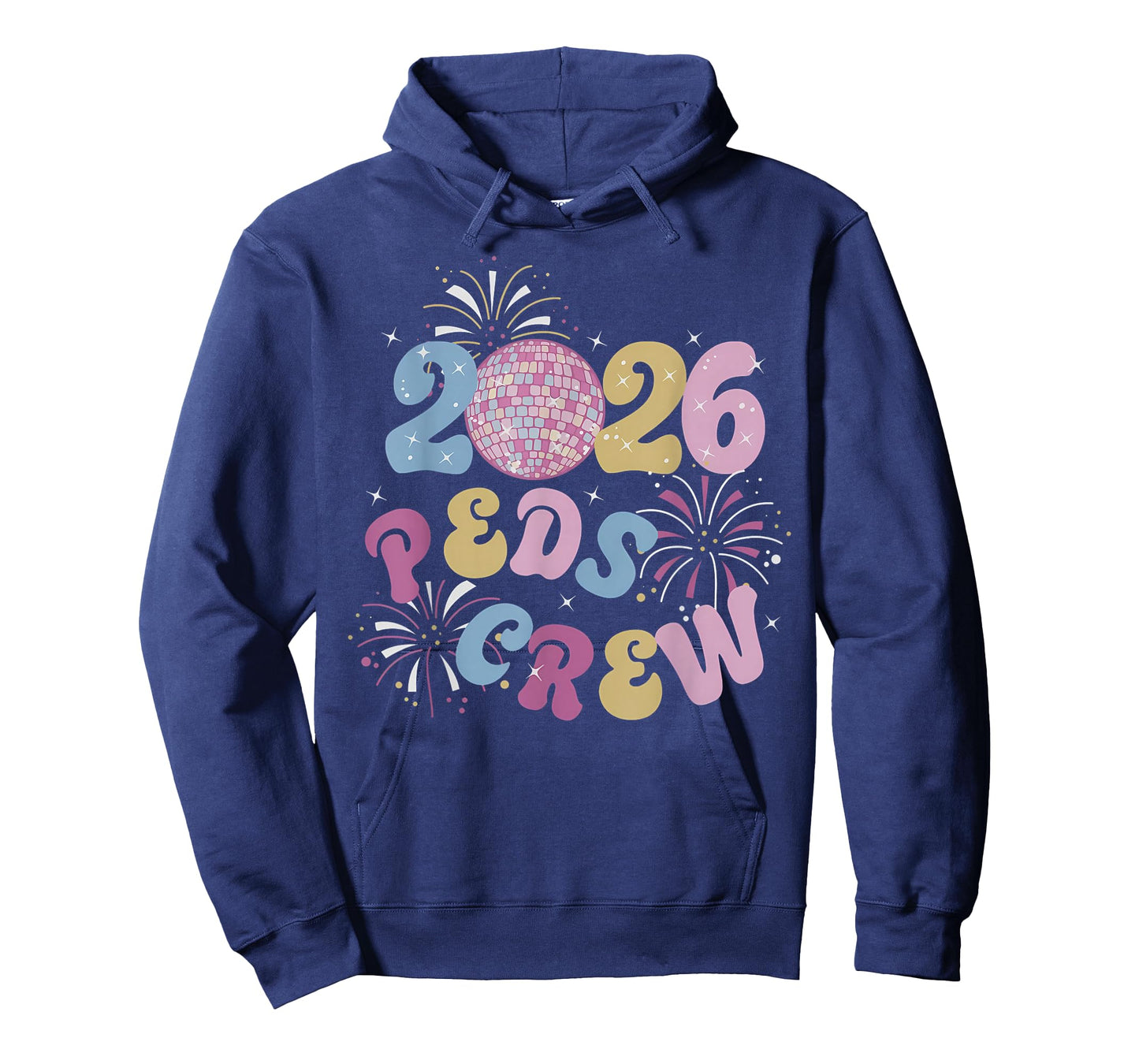 Peds Crew Nurse Pediatric New Year 2026 Disco Ball Fireworks T-Shirt
