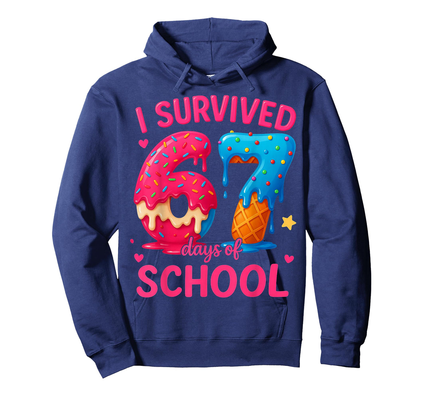 HUGvyn I Survived 67 Days of School Ice Cream Six Seven Meme T-Shirt