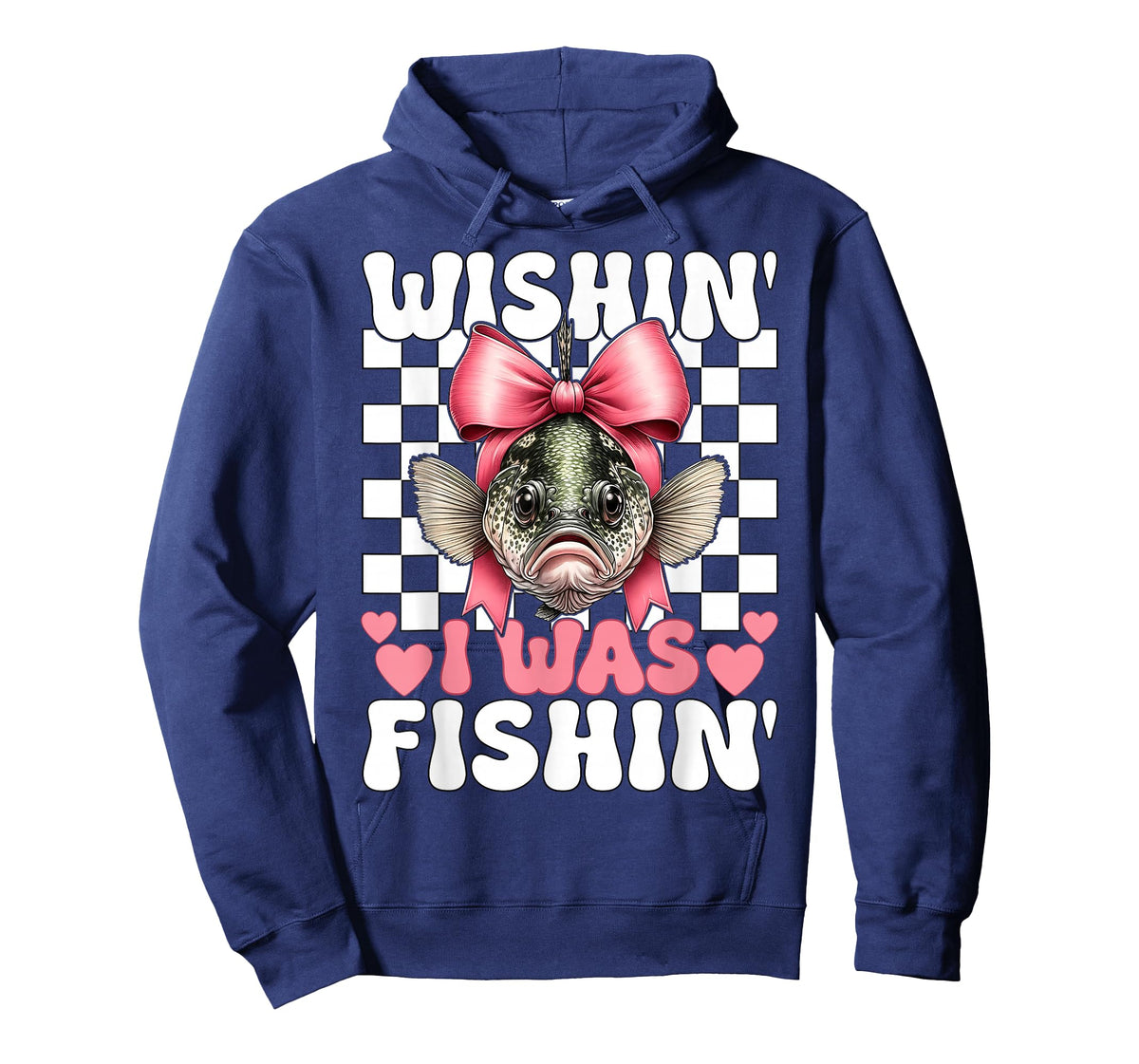 Wishin' I was Fishin' Crappie Fish Fishing Girl Coquette Bow T-Shirt