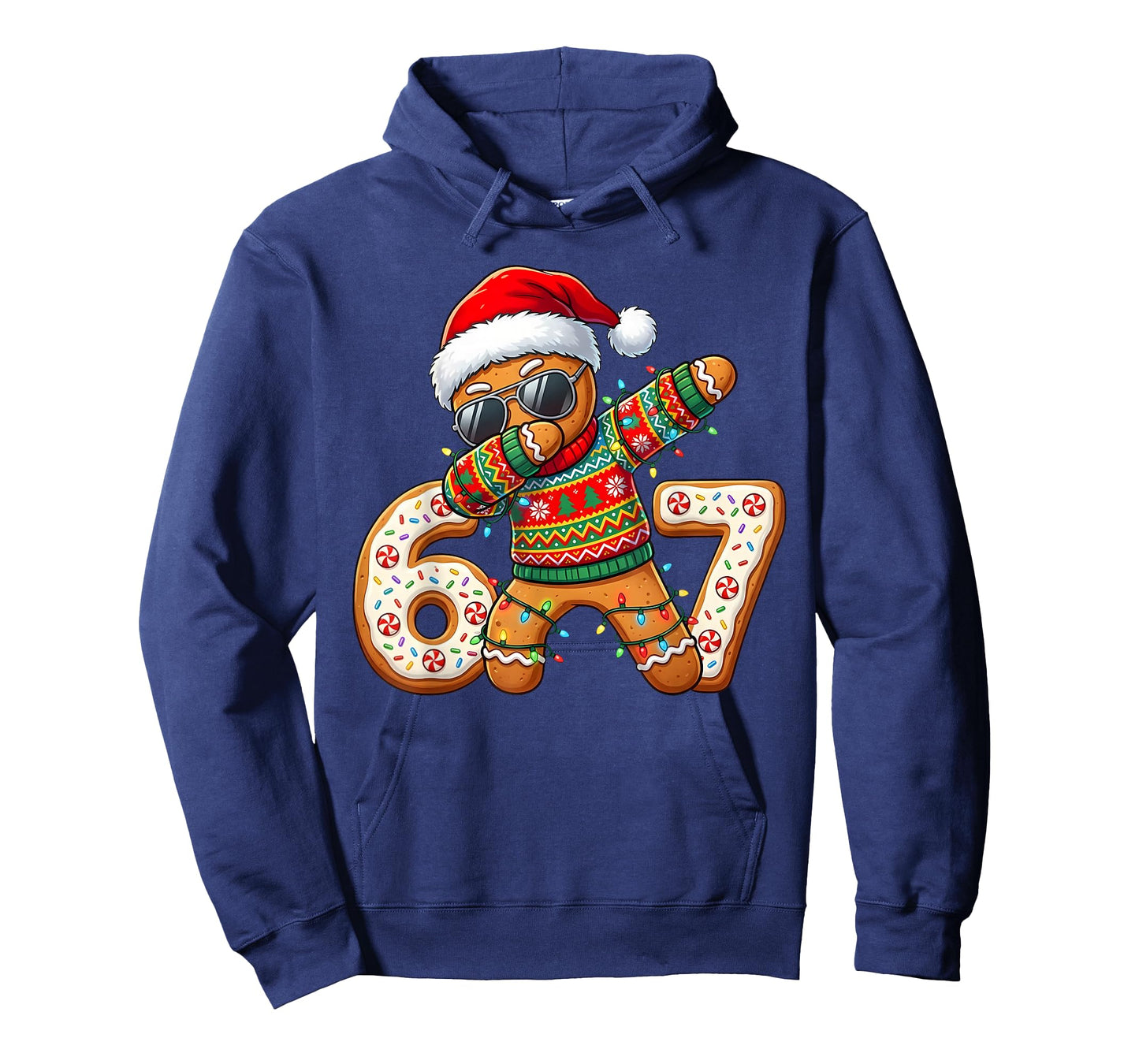 Funny Gingerbread Six Seven 67 Ice Cream Drip Christmas Boys T-Shirt
