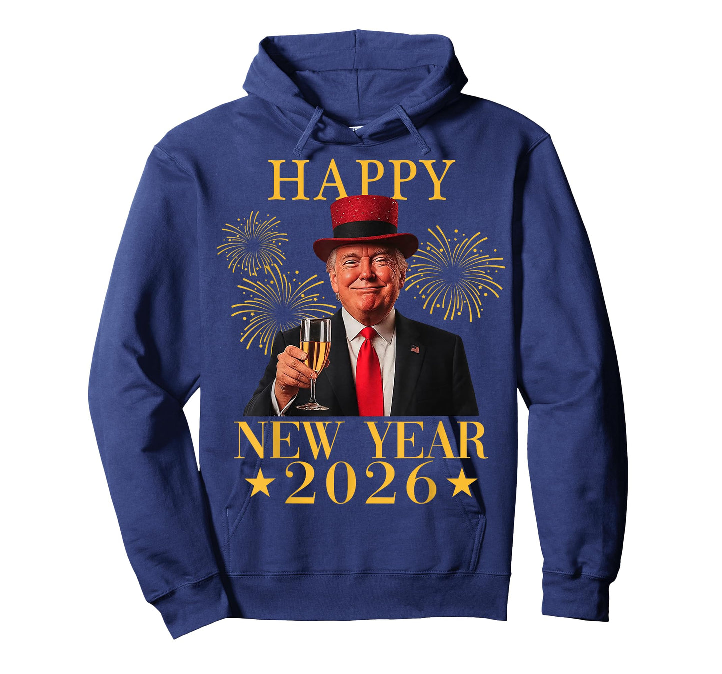 Happy New Year 2026 Funny President Trump Fireworks Party T-Shirt