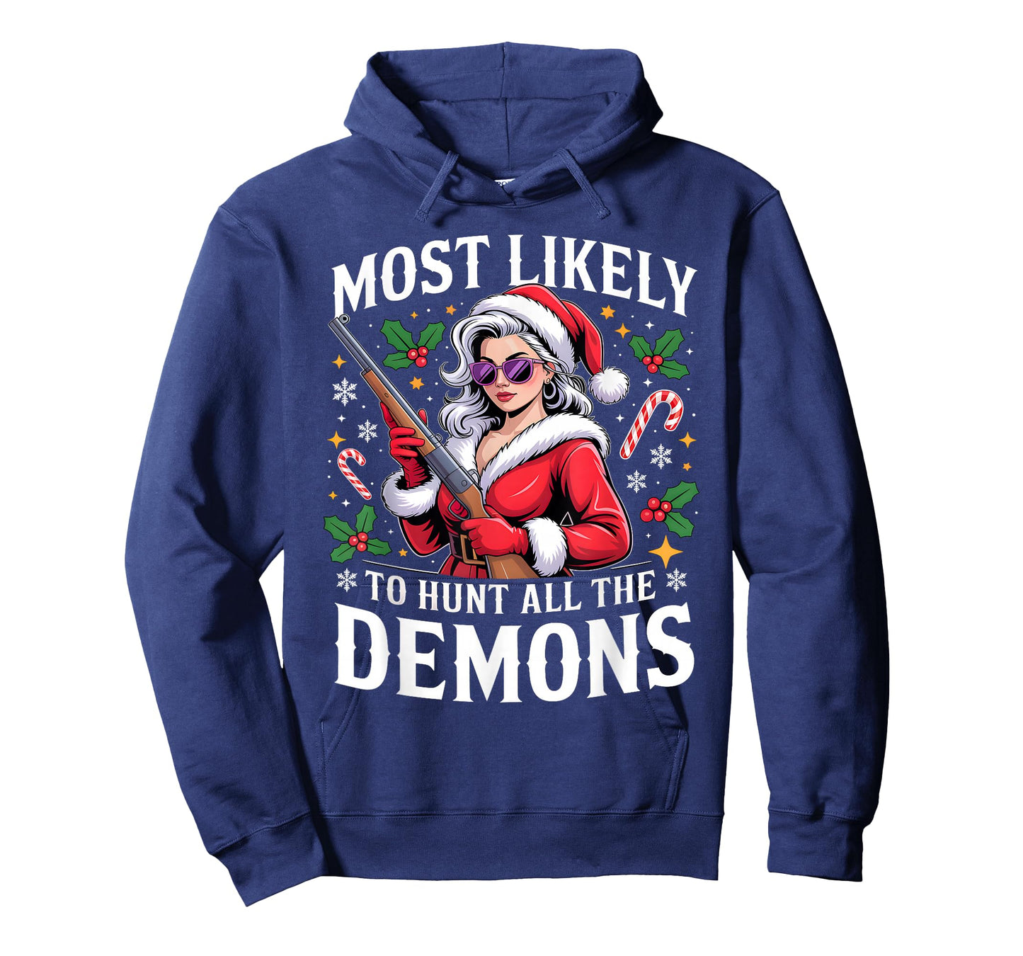 Santa Girl Most Likely to Hunt Demons Christmas T-Shirt