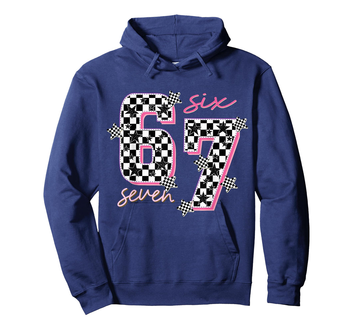 Funny Six Seven Meme Checkered 6 7 Saying Girls Kids T-Shirt