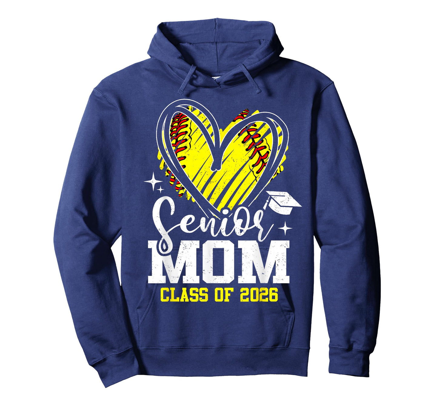 Proud Senior Mom Class of 2026 Softball Graduation Heart T-Shirt