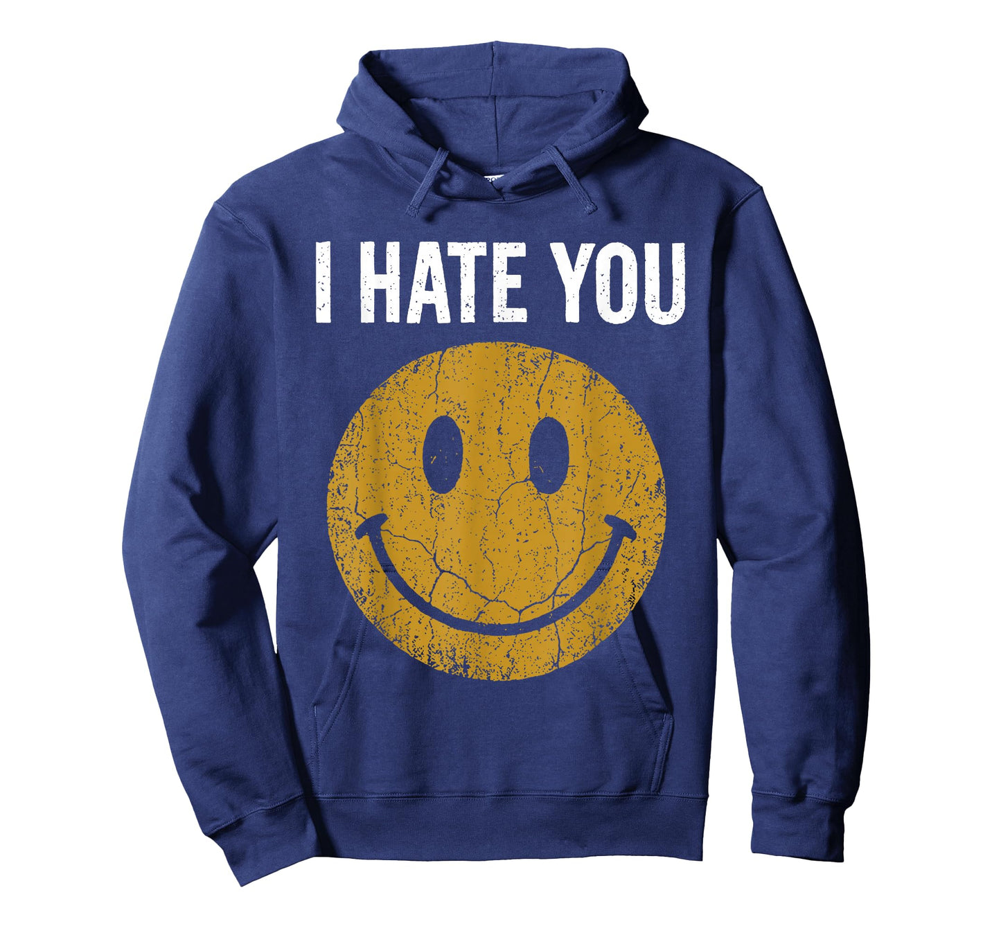 I Hate You Retro Vintage Yellow Happy Smile Face I Hate You T-Shirt