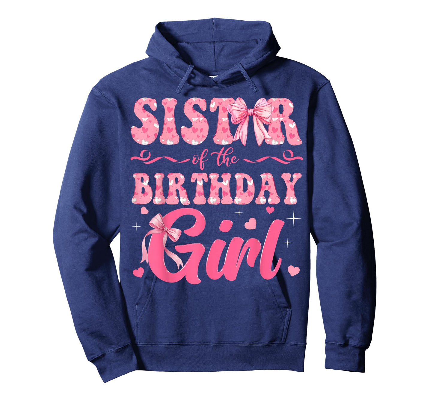 Sister of The Birthday Girl Family Pink Coquette Bow T-Shirt