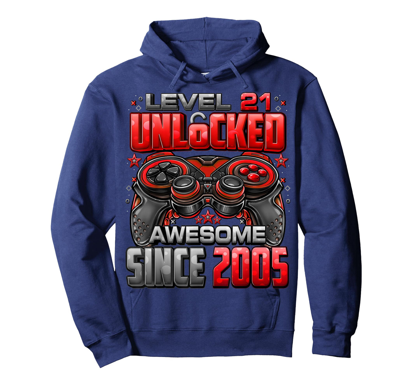 Level 21 Unlocked Awesome Since 2005 21st Birthday Gaming T-Shirt