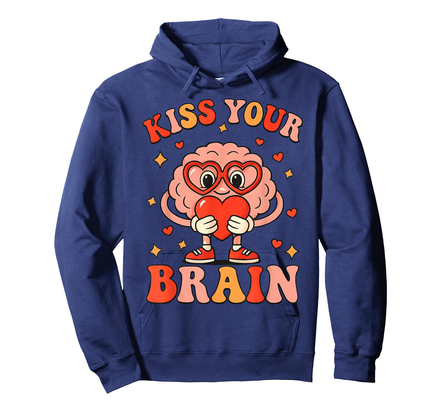 Valentine Kiss Your Brain Retro Teacher Squad Heart Kid T-Shirt