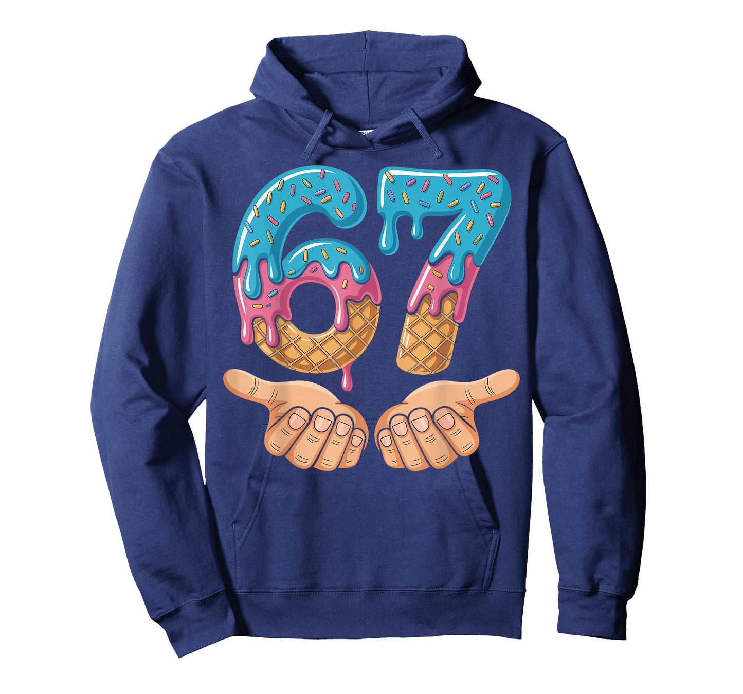 Six Seven Ice Cream Drip Cool Meme 67 Funny Number Design T-Shirt