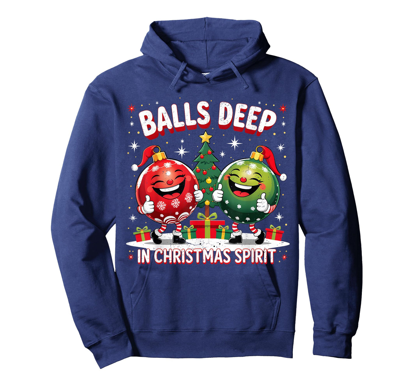 Balls Deep in Christmas Spirit Funny Ornament T-Shirt