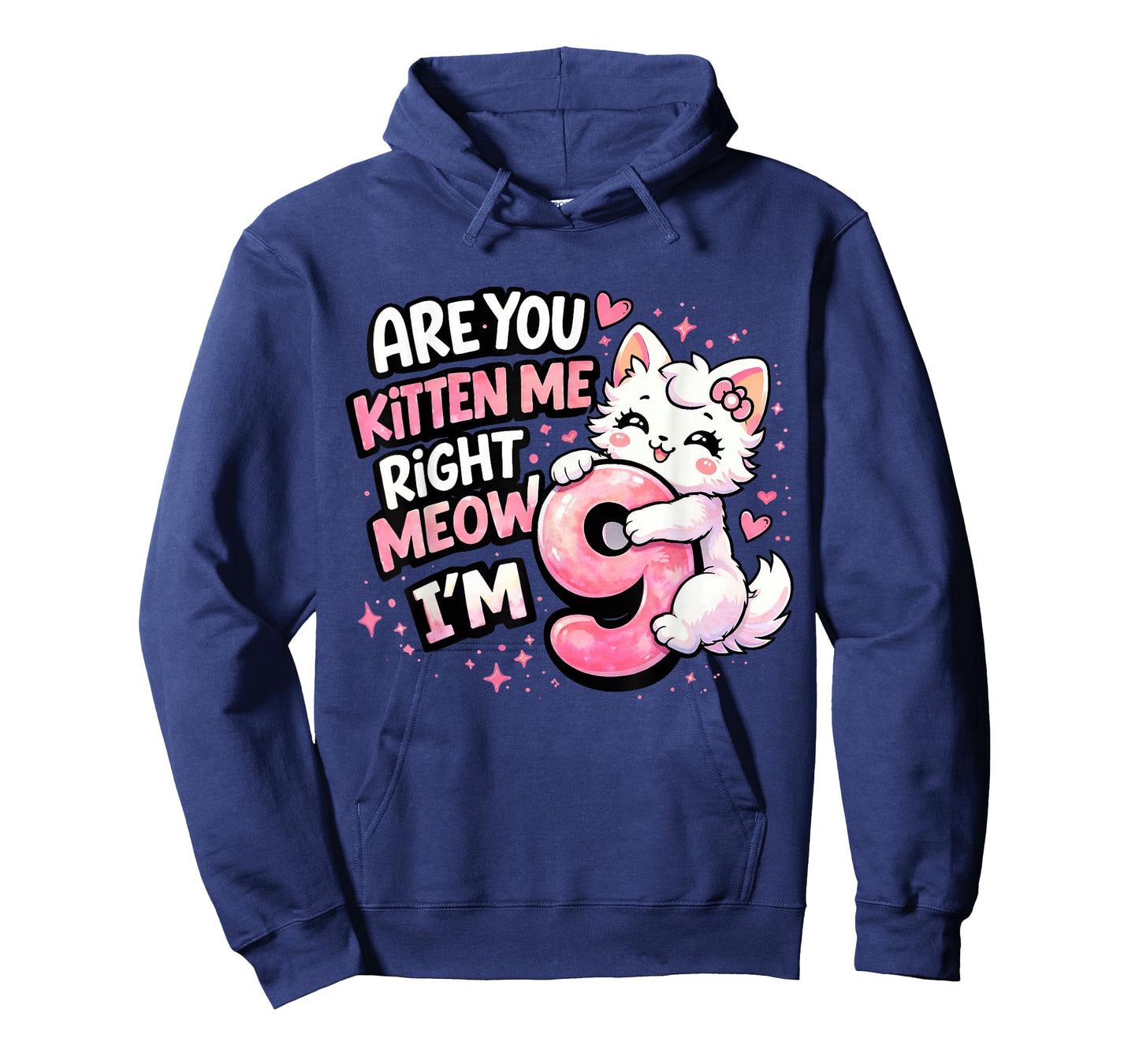 9th Birthday Girl Cute Kitten Cat 9 Year Old Birthday Party T-Shirt