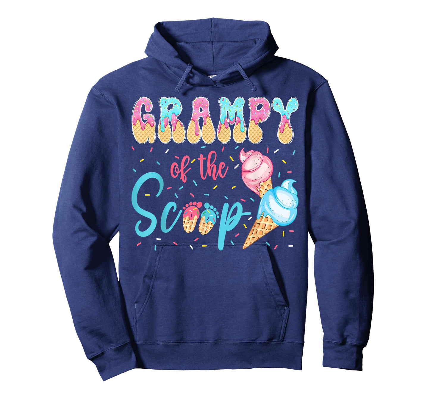 Grampy of The Scoop Ice Cream Gender Reveal Baby Shower T-Shirt