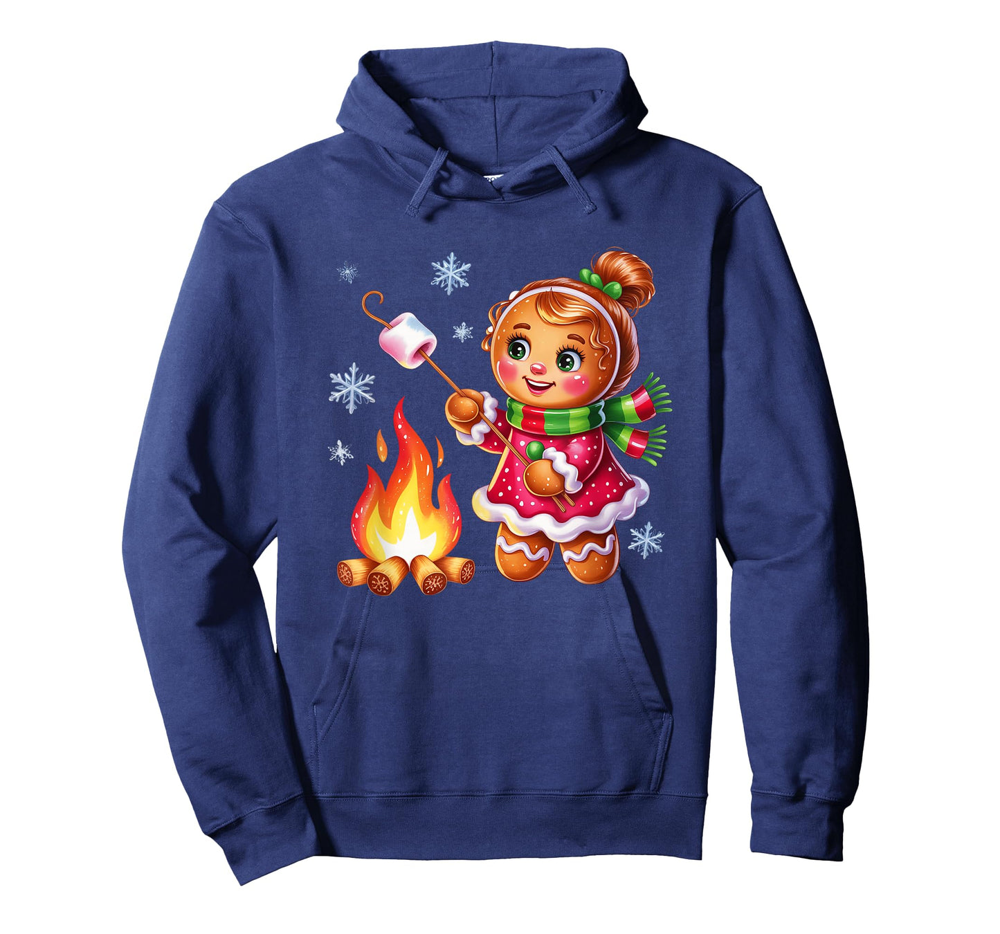 Gingerbread Girl Campfire Christmas Fun T-Shirt