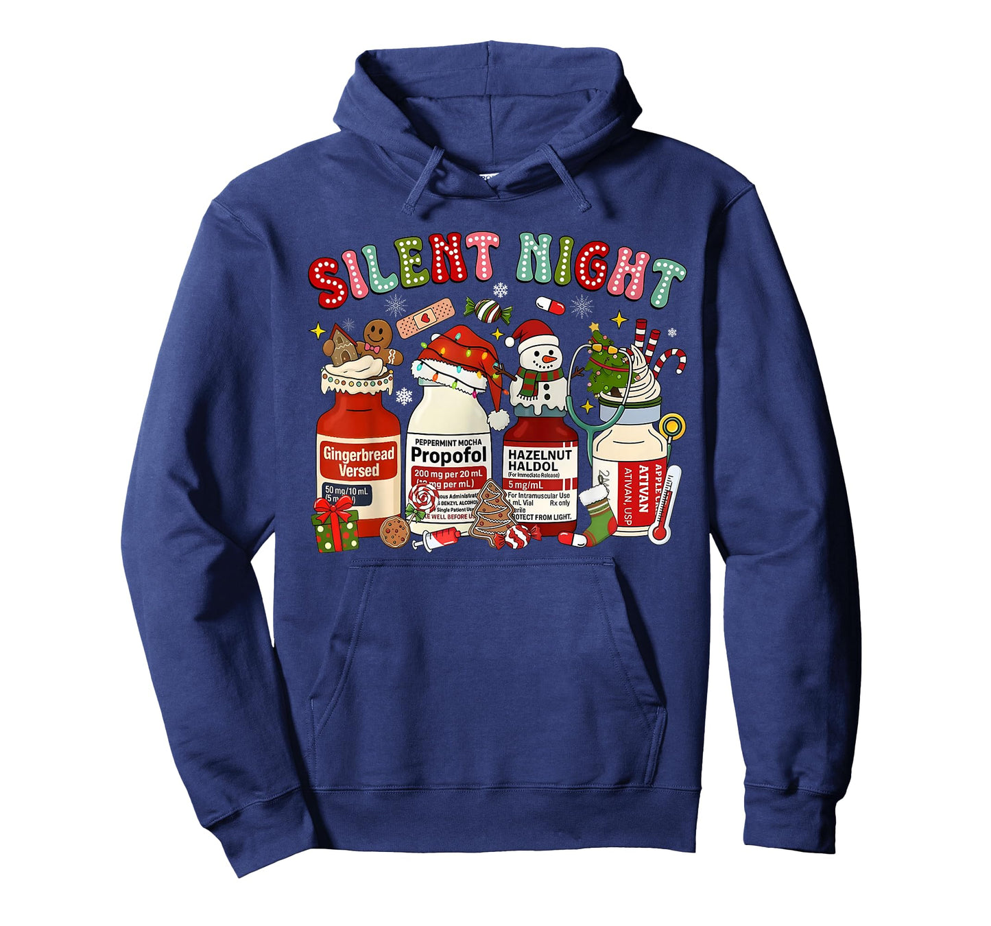 Silent Night Funny Nurse Christmas Design T-Shirt