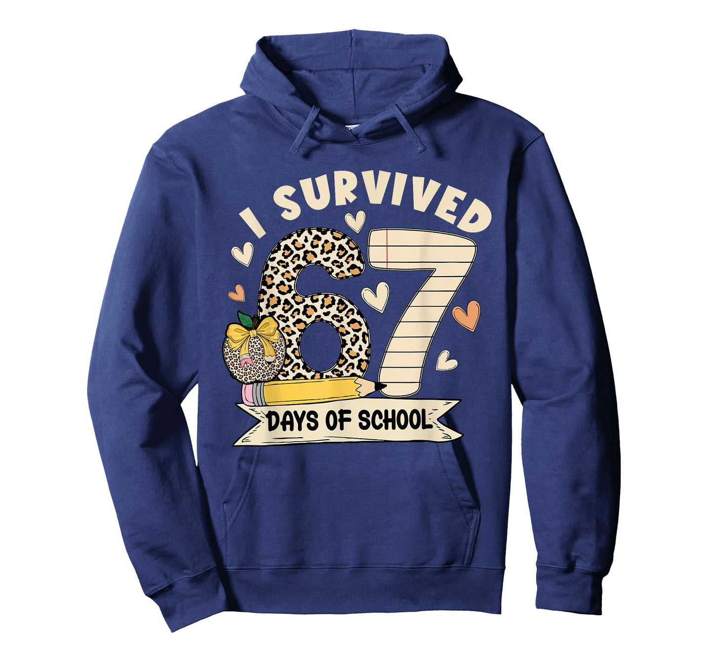 I Survived 67 Days of School Funny Leopard Student Style T-Shirt