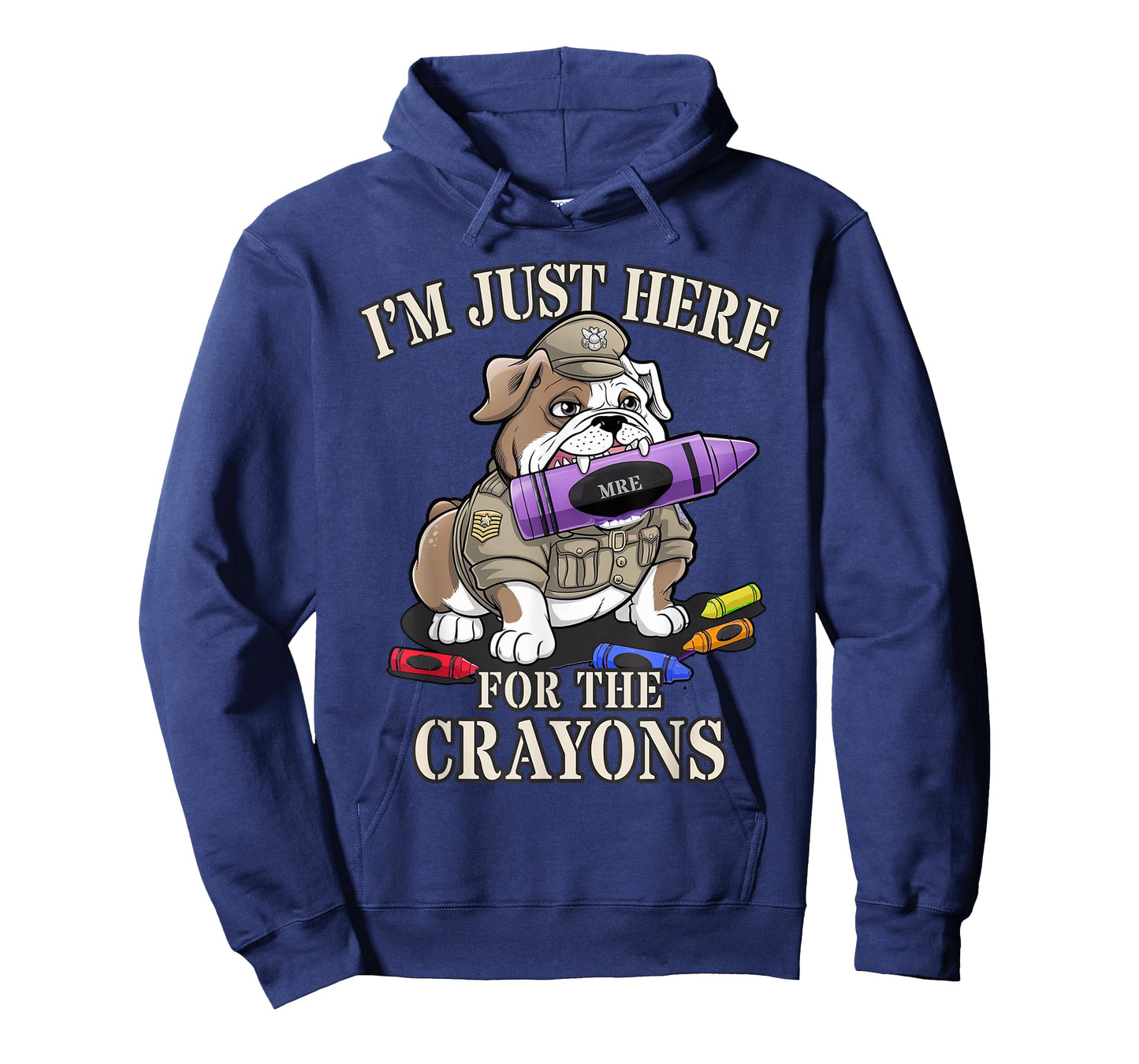 Sarcastic I'm JUST HERE for Crayons Veterans Family Military T-Shirt