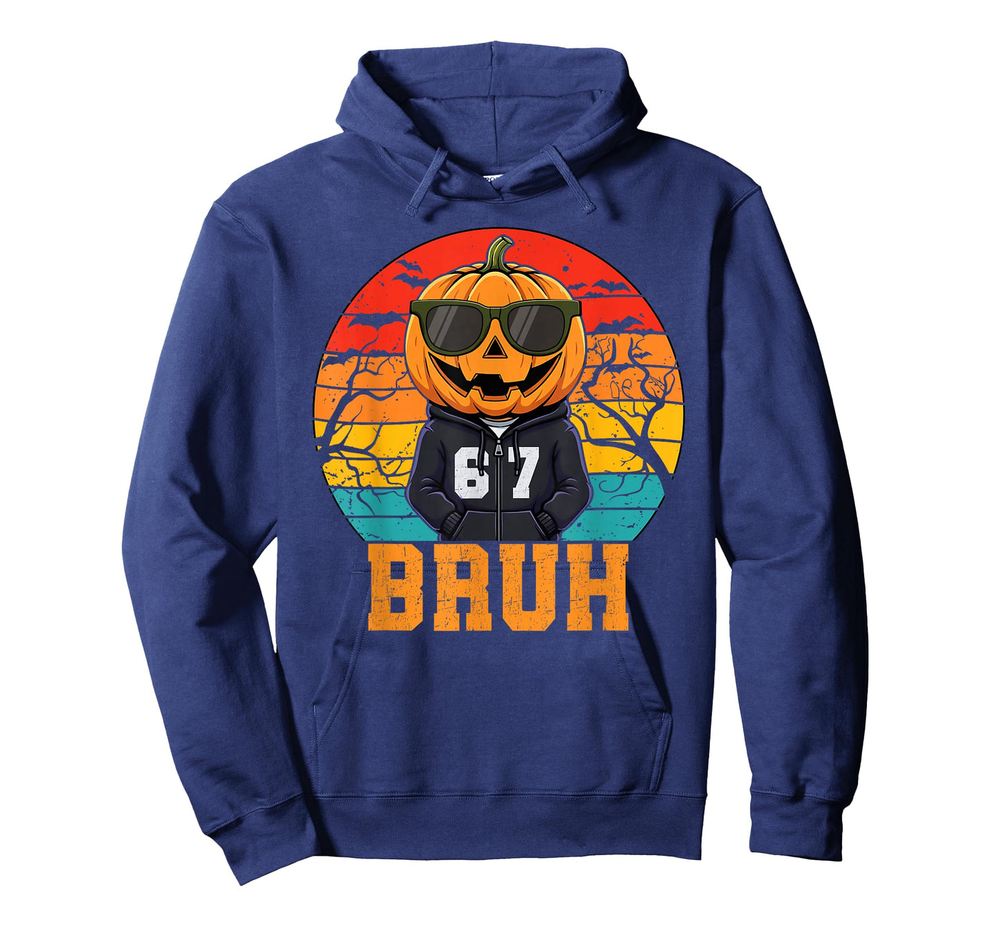 Retro Funny 67 Halloween Meme Bruh Cool Pumpkin Head Costume T-Shirt
