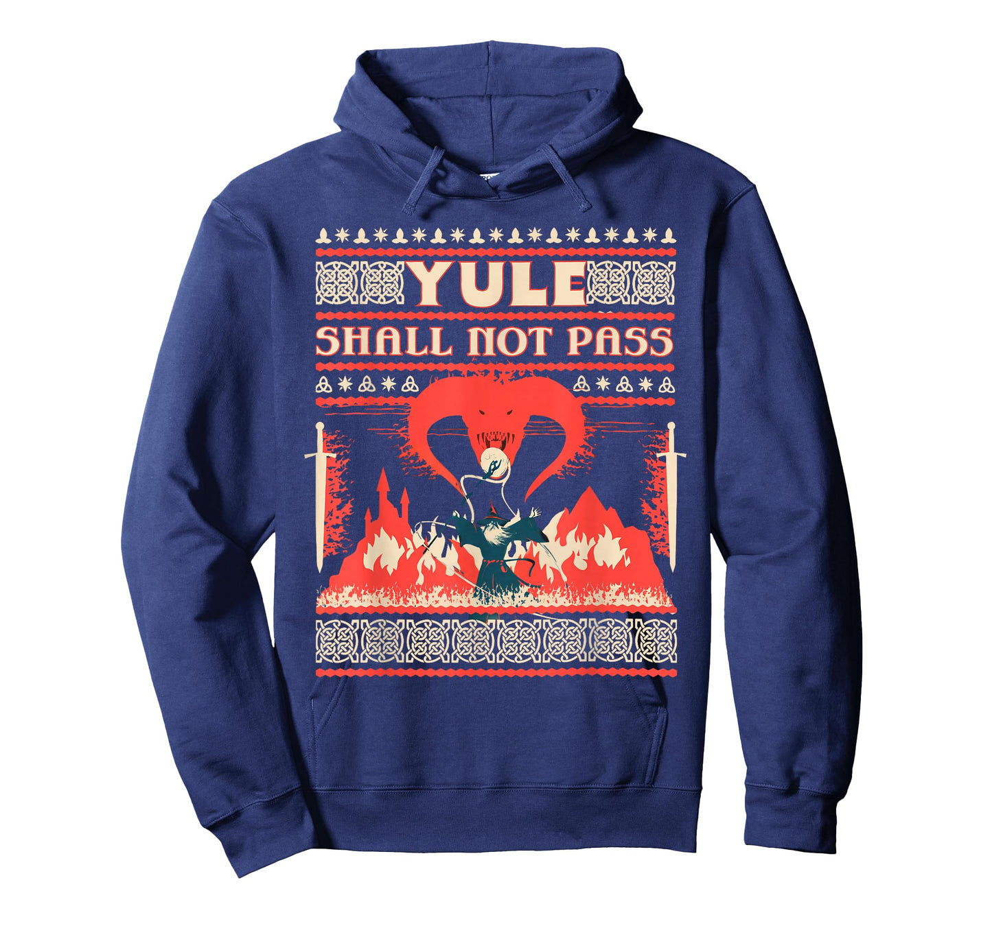 Yule Shall not Pass Fantasy Wizard Holiday Pun Funny Xmas T-Shirt