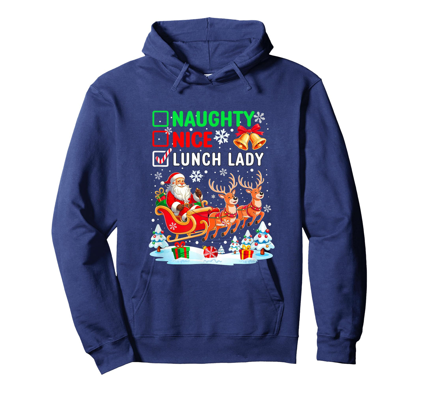 Naughty Nice Lunch Lady Christmas List Costume Job Team T-Shirt