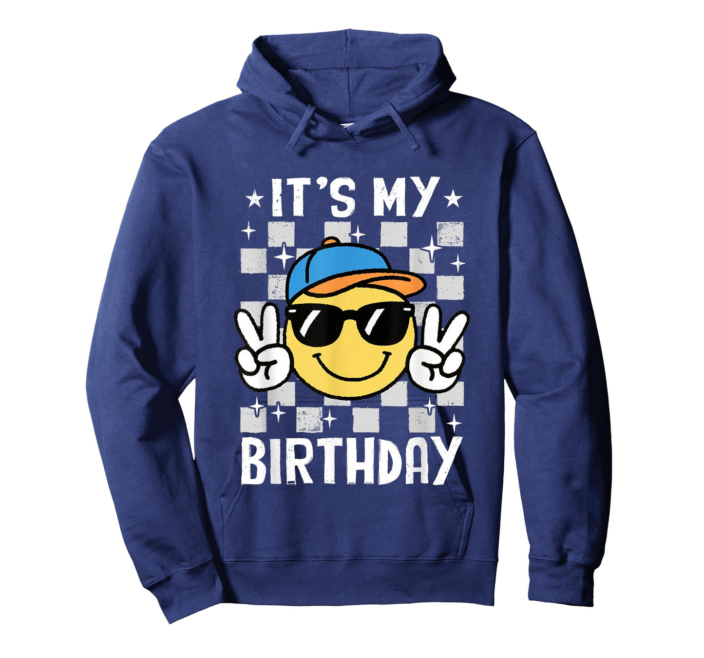 It's My Birthday Checkered Smile Face Bday Party Boys Kids T-Shirt