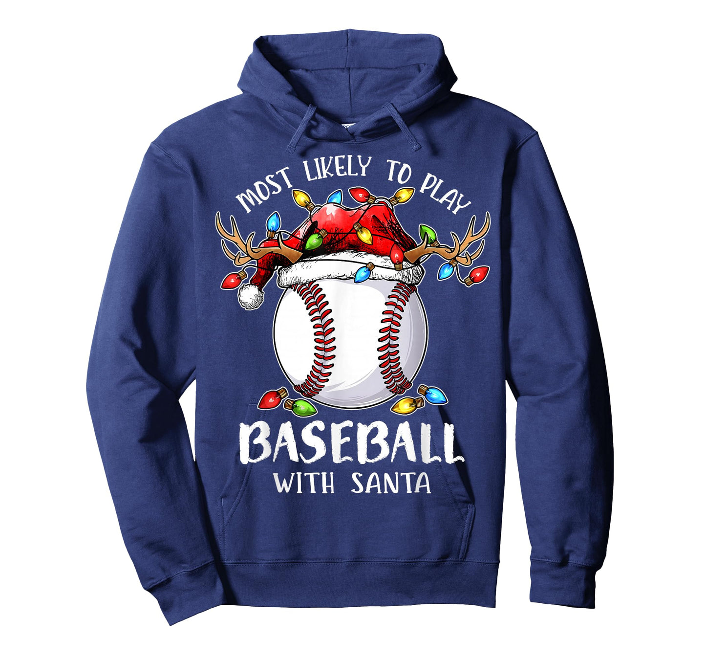 Most Likely to Play Baseball with Santa Christmas Xmas T-Shirt