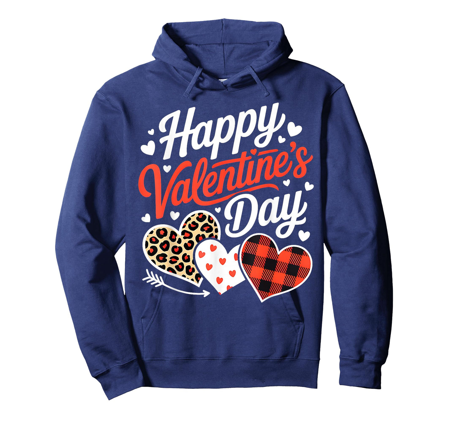 Funny Happy Valentines Cute Hearts Leopard Buffalo Plaid T-Shirt