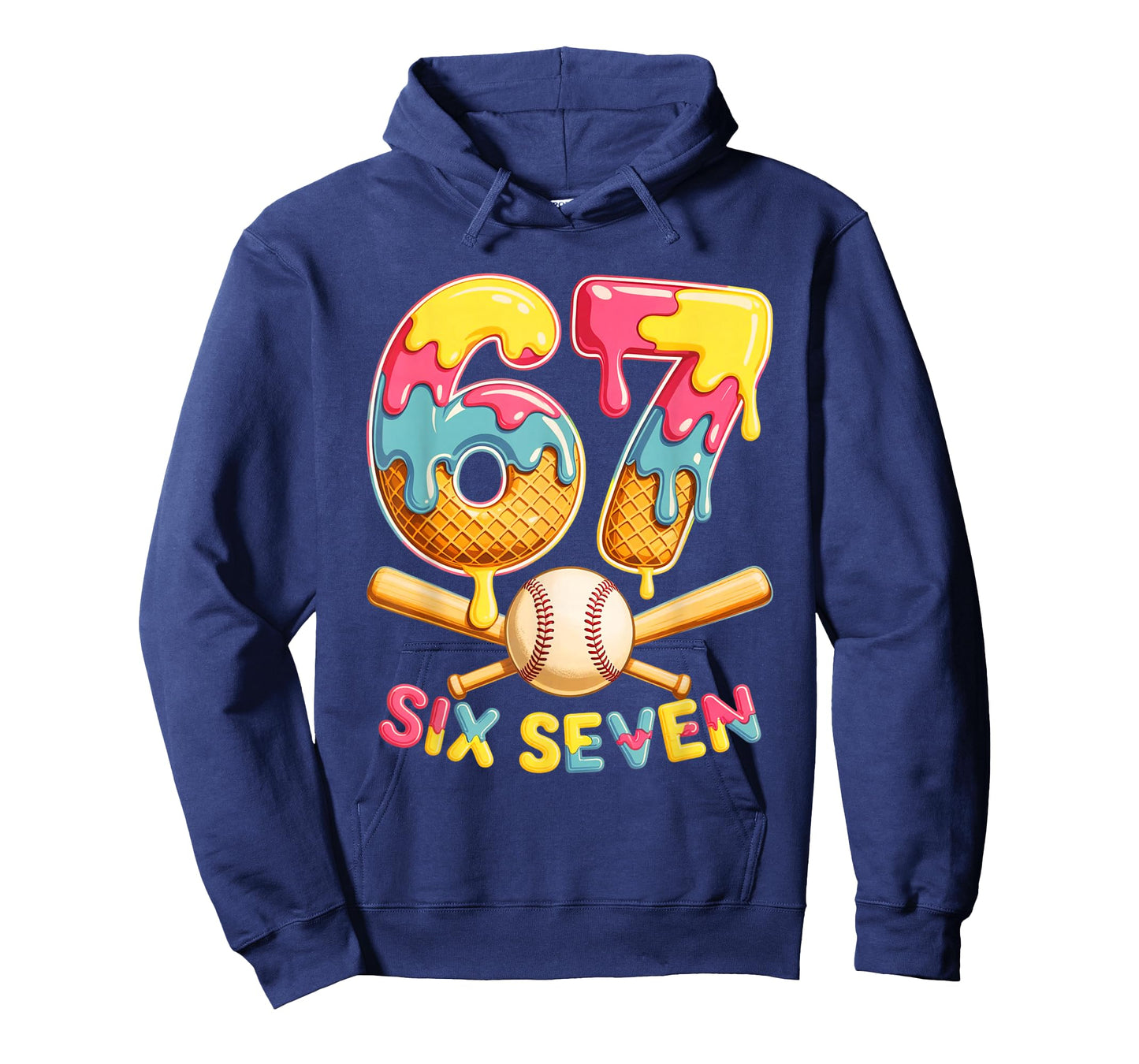 Baseball Drip Ice Cream Number 67 Player Lifestyle T-Shirt