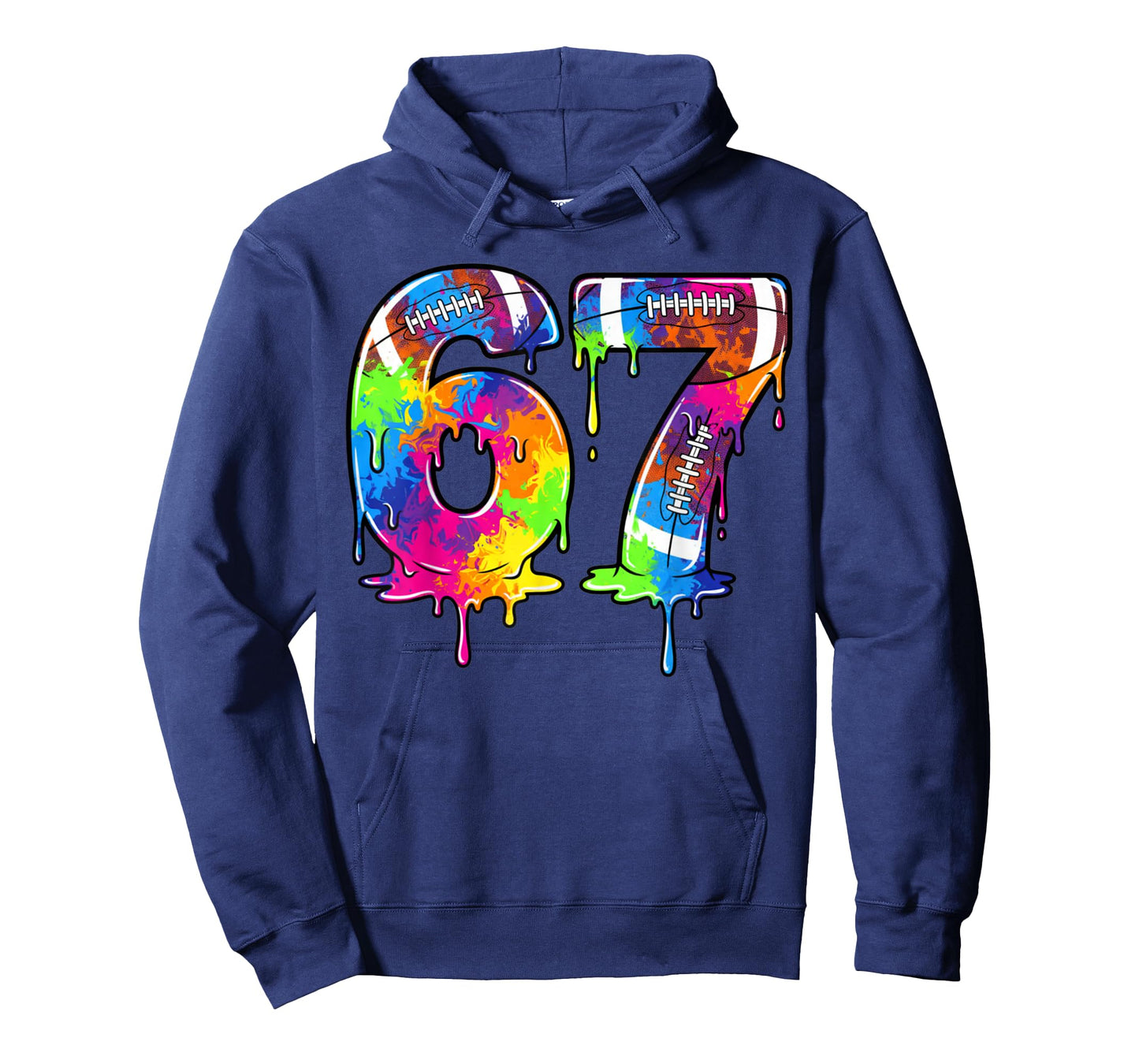 Kids Meme 67 Number Six 6 Seven 7 Ice Cream Drips Football T-Shirt