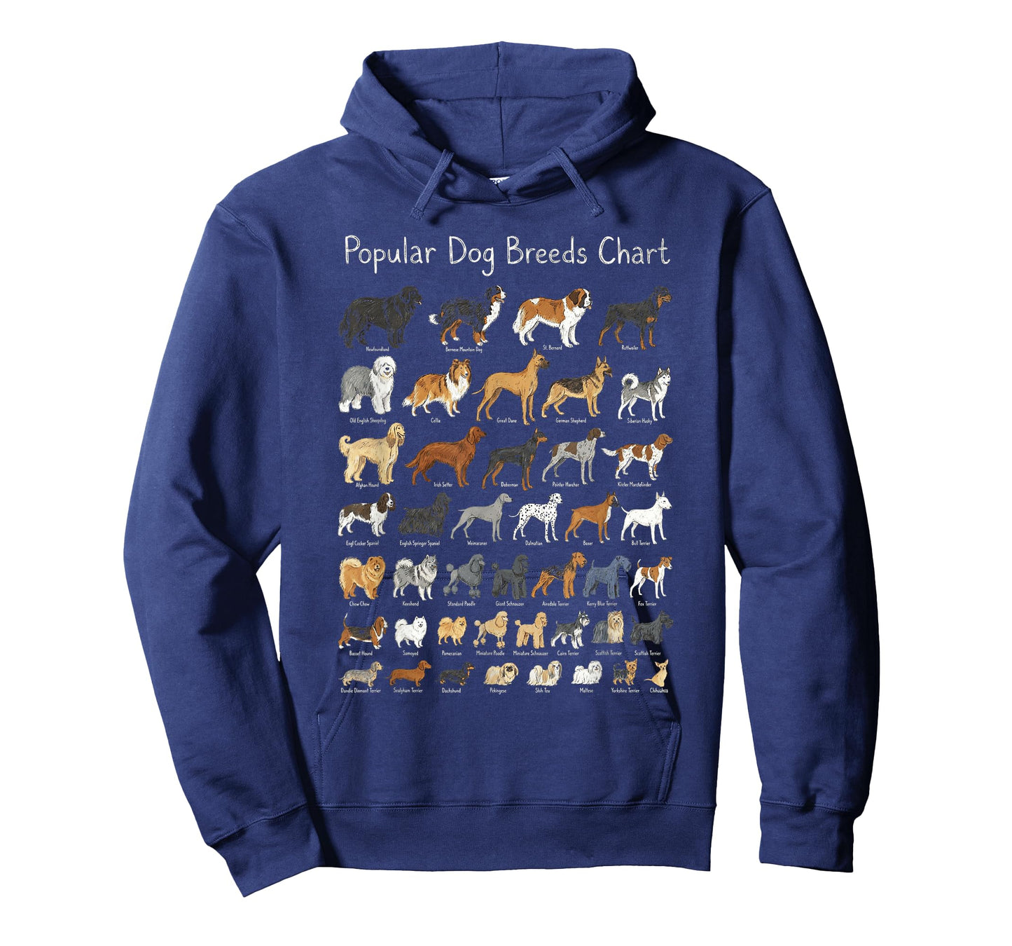 Popular Dog Breeds Chart Educational Diagram T-Shirt