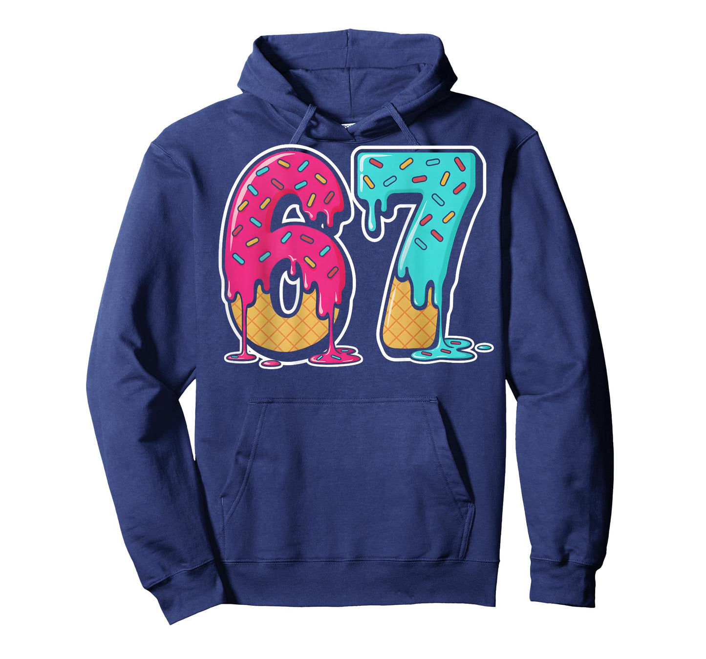 67 Ice Cream Drip Gen Alpha Slang Six Seven (On Back) T-Shirt