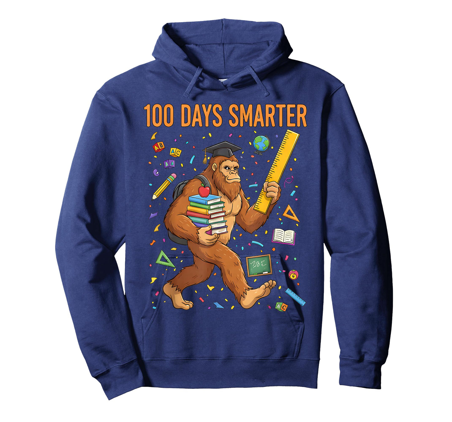 100 Days Smarter Bigfoot 100th Day of School Boys Kids T-Shirt