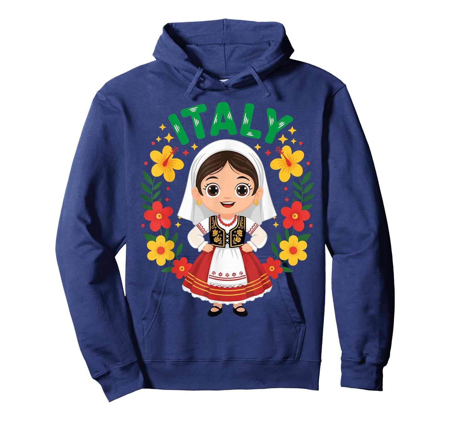 Italy Italian Girl Traditional Dress Outfit Heritage Flowers T-Shirt