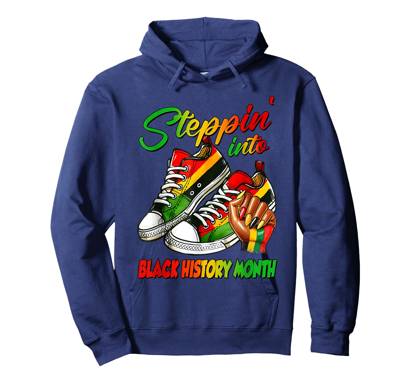 Stepping Into Black History Month Black Afro Woman Girls T-Shirt