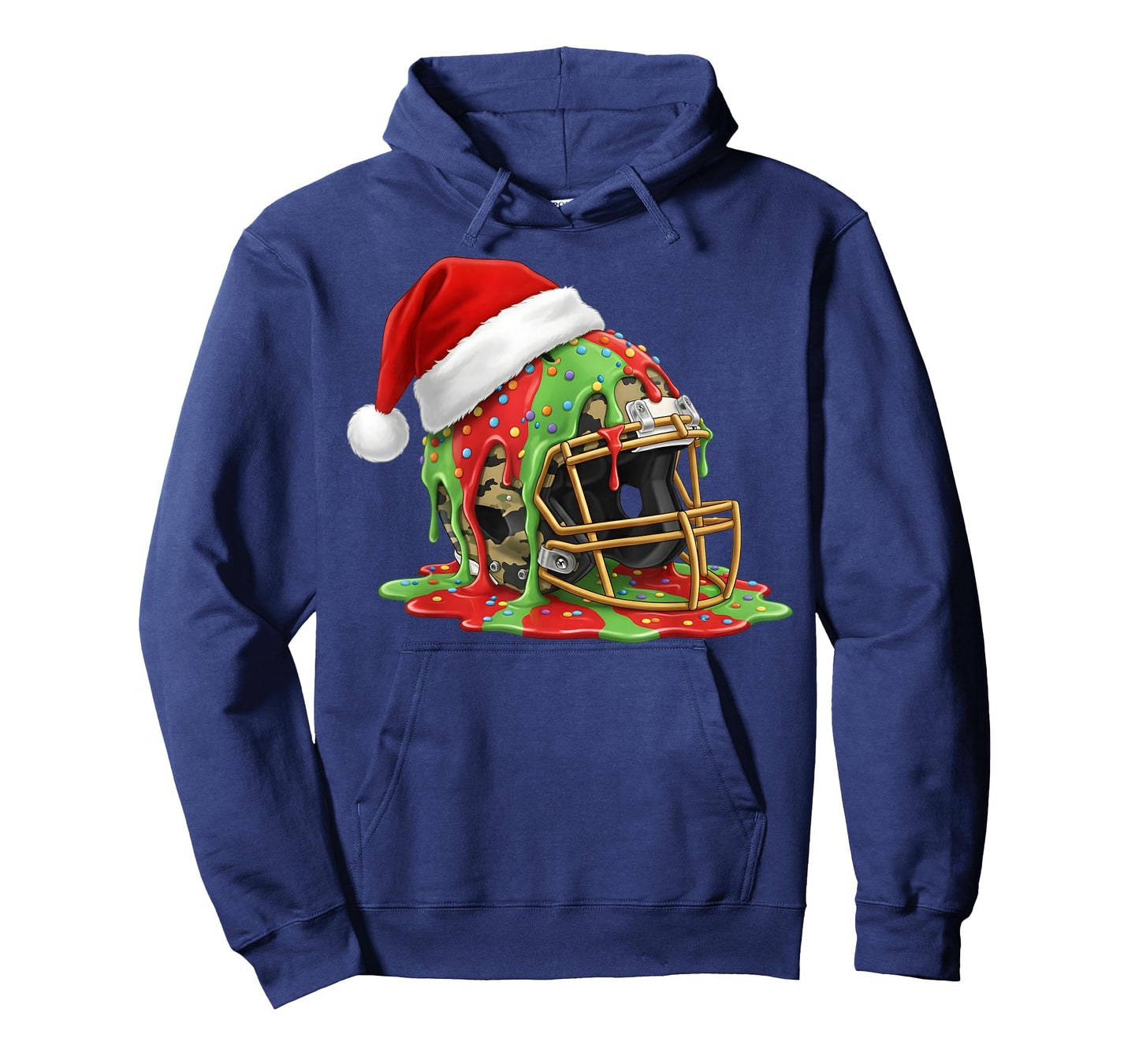 Christmas Football Drip Boys Ice Cream Drip Camo Santa Xmas T-Shirt