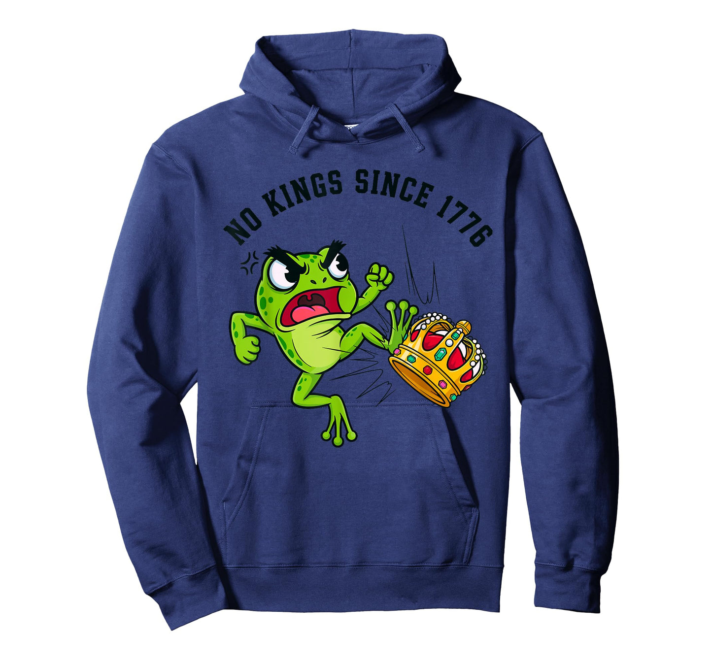 No Kings Since 1776 Angry Frog Patriotic Freedom USA T-Shirt