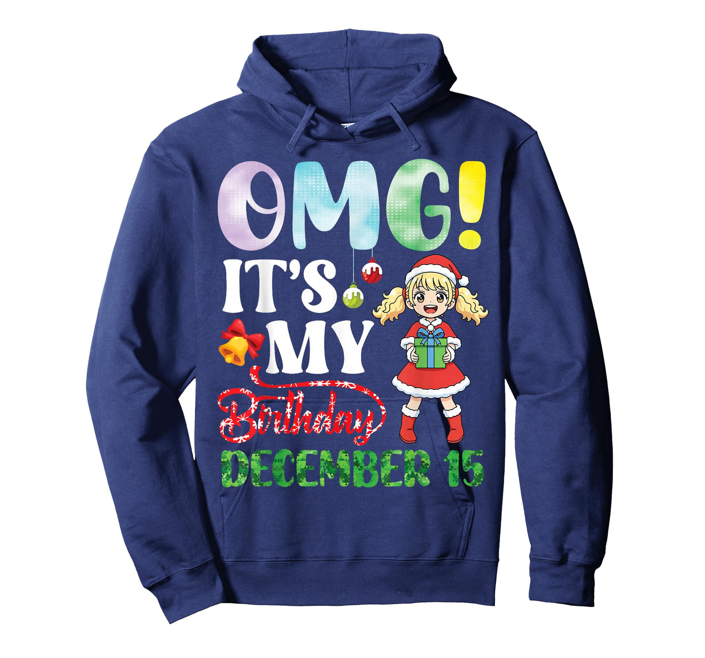 Cute Girl with Presents OMG It's My Birthday On December 15 T-Shirt