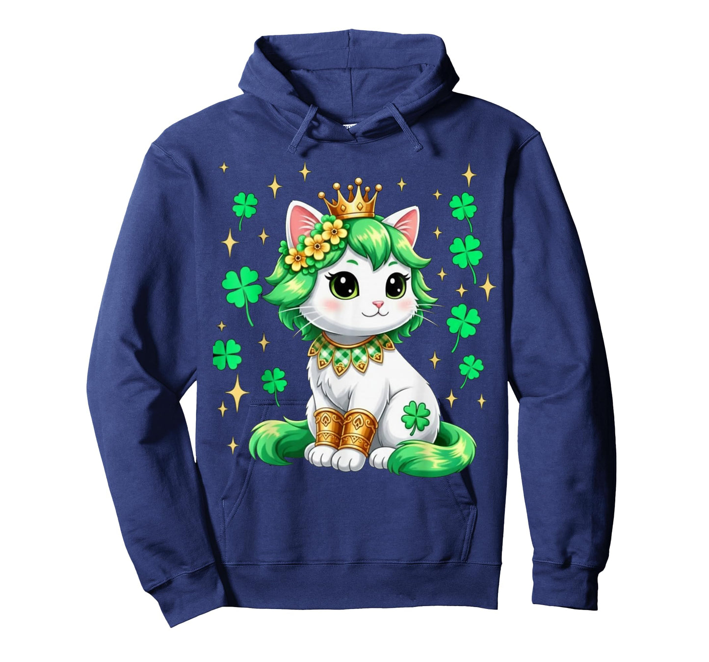 Cute Cat Shamrock St Patricks Day Girls Kids Women's T-Shirt