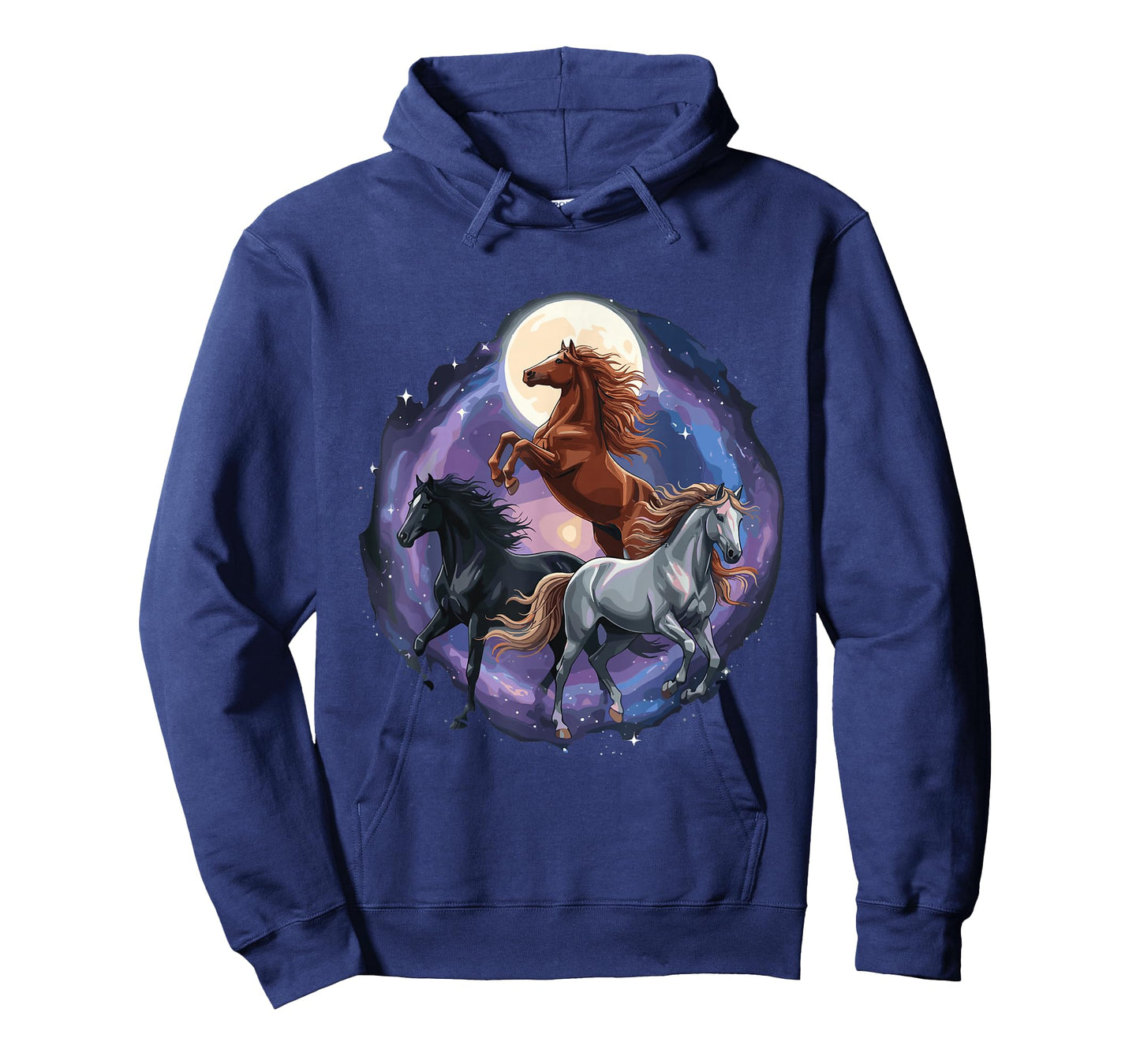 Three Moon Funny Horse Shirt Space Galaxy Horses Graphic T-Shirt