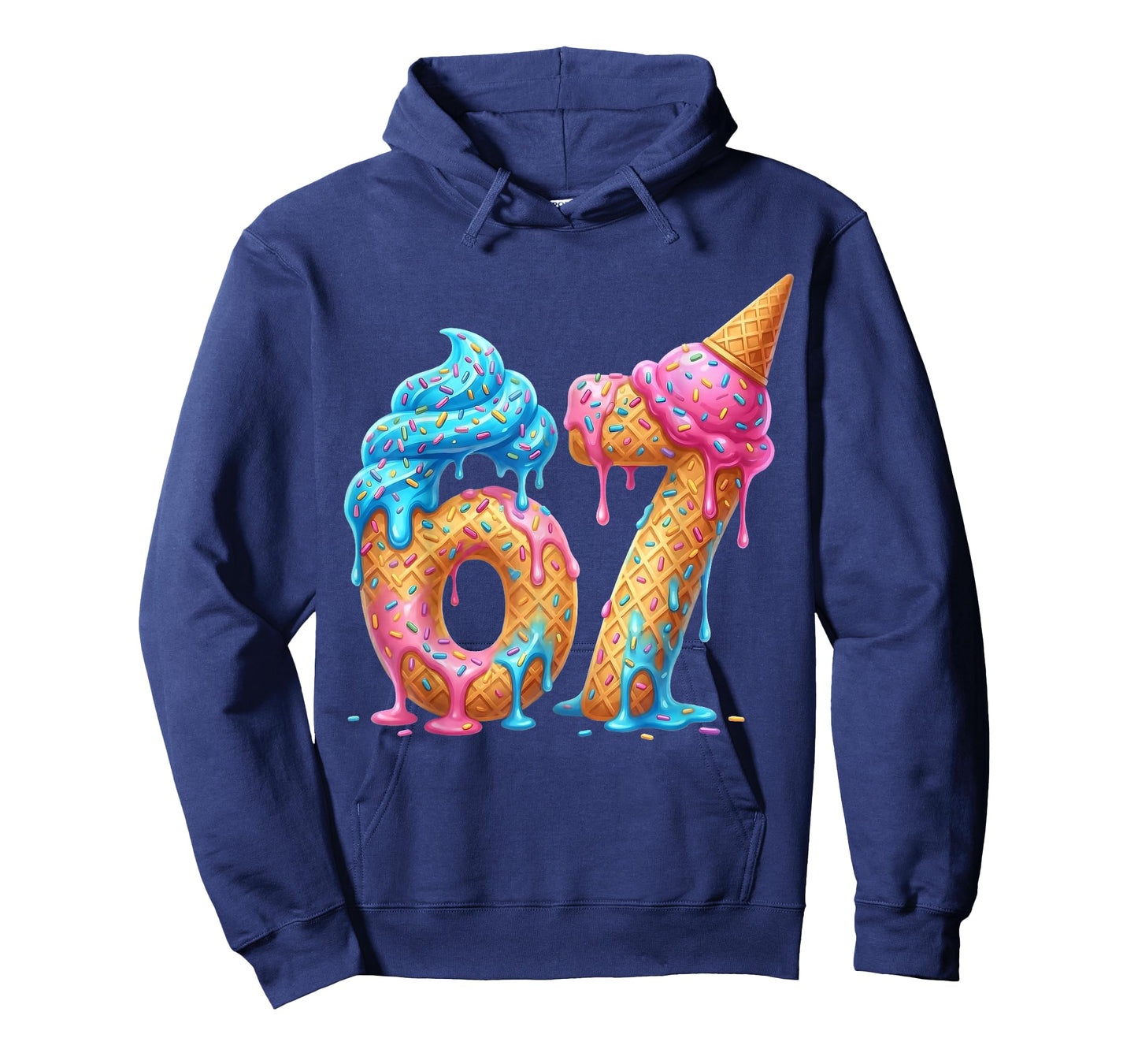 Six Seven 67 Drip 6 7 Ice Cream Dripping 6-7 Meme Funny T-Shirt