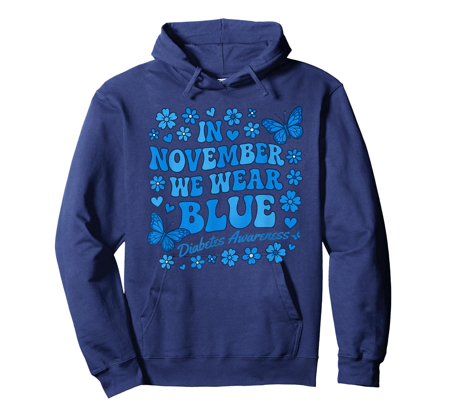 Diabetes Awareness in November Blue Butterfly T-Shirt