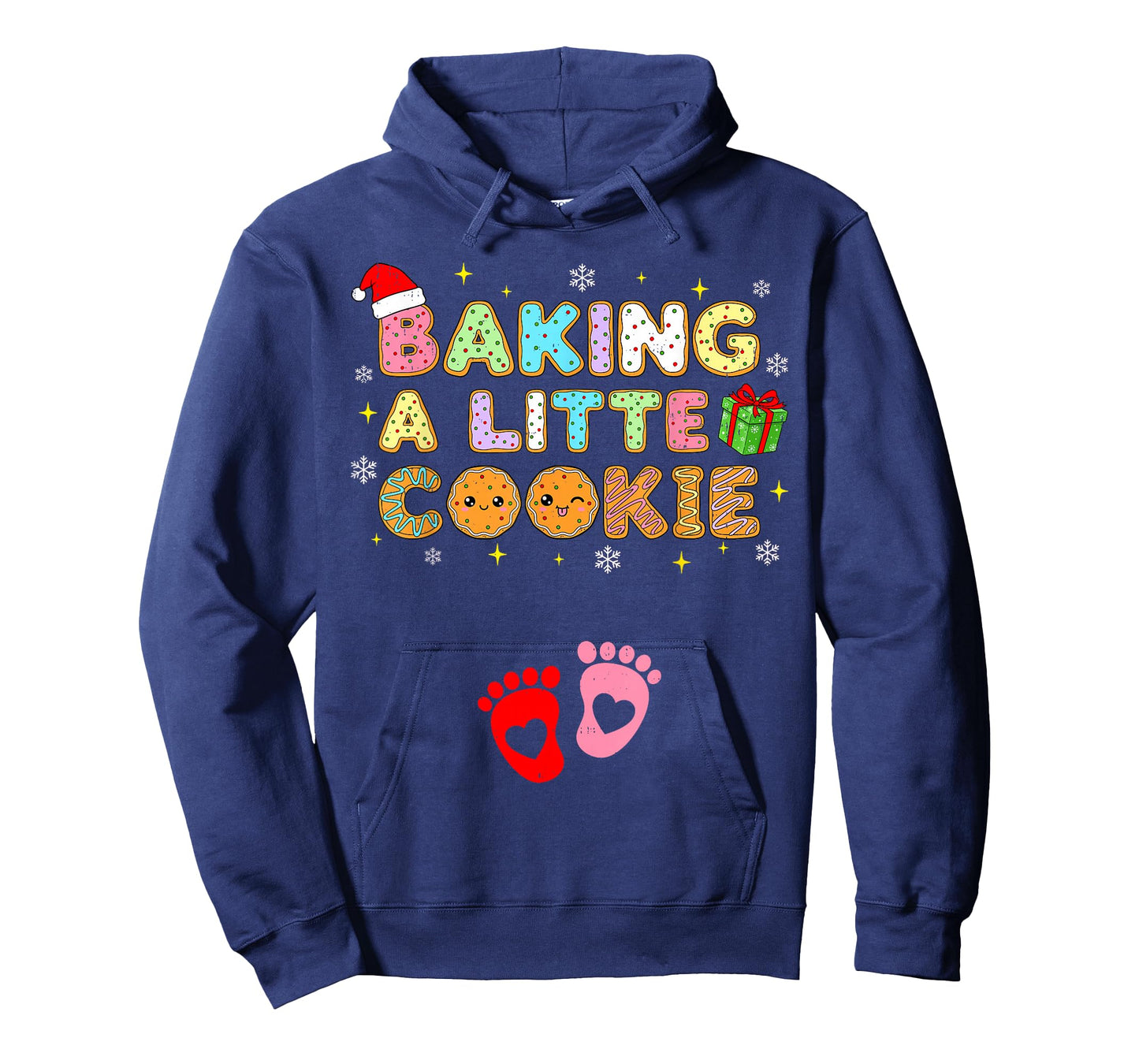 Pregnancy Announcement Christmas Funny Baking Little Cookie T-Shirt