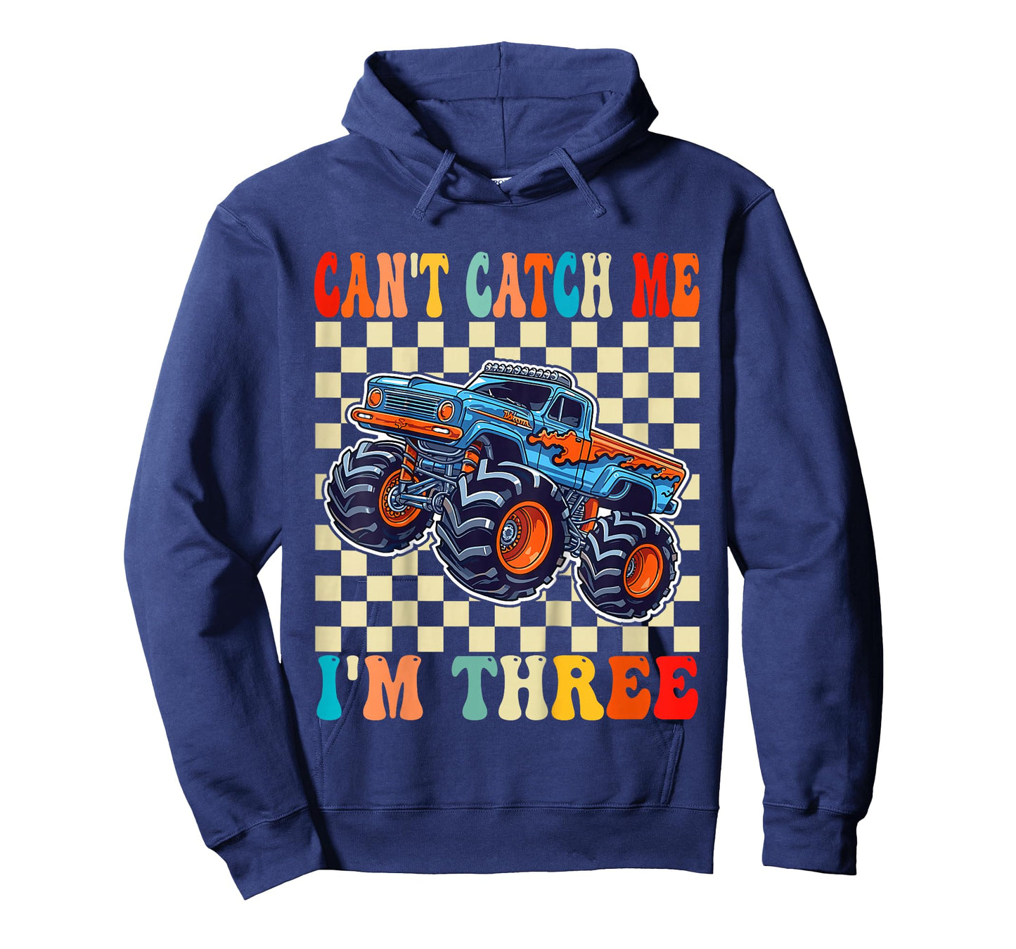 Kids Can’t Catch Me I’m Three 3rd Birthday Monster Truck T-Shirt