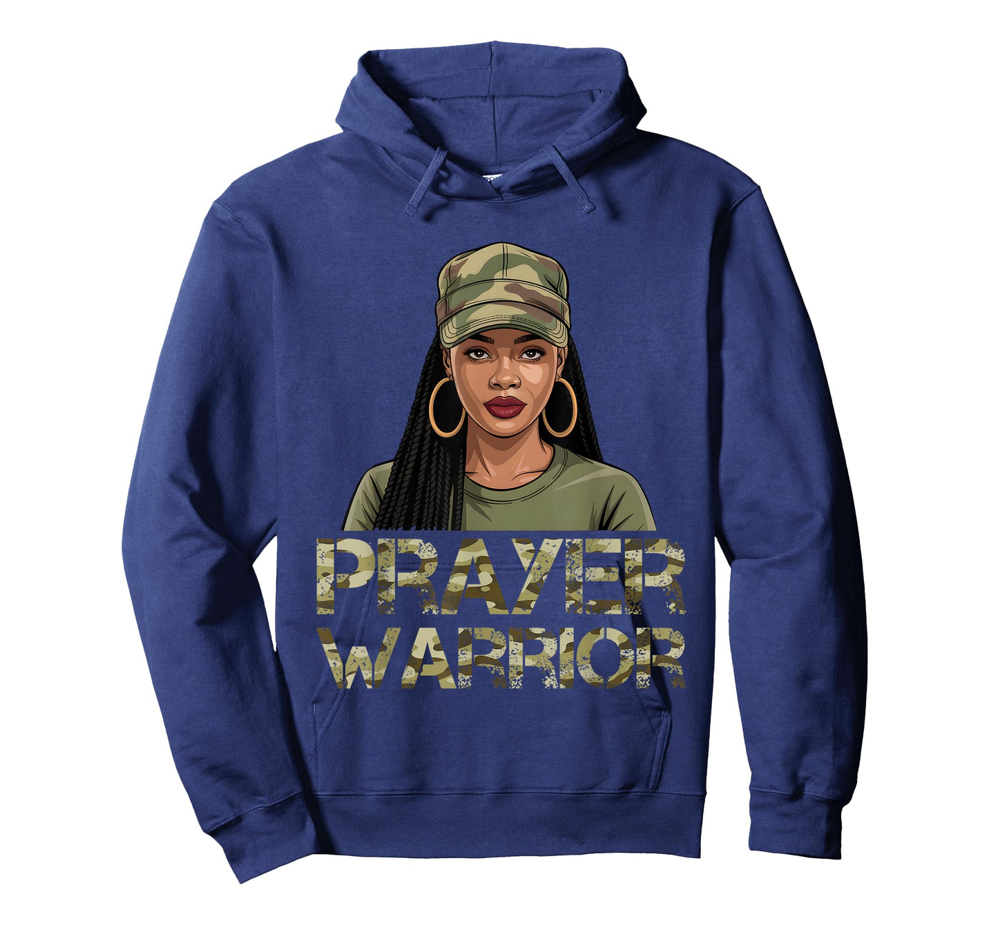 Prayer Warrior Camo Hat God Jesus Christian Black Girl Woman T-Shirt