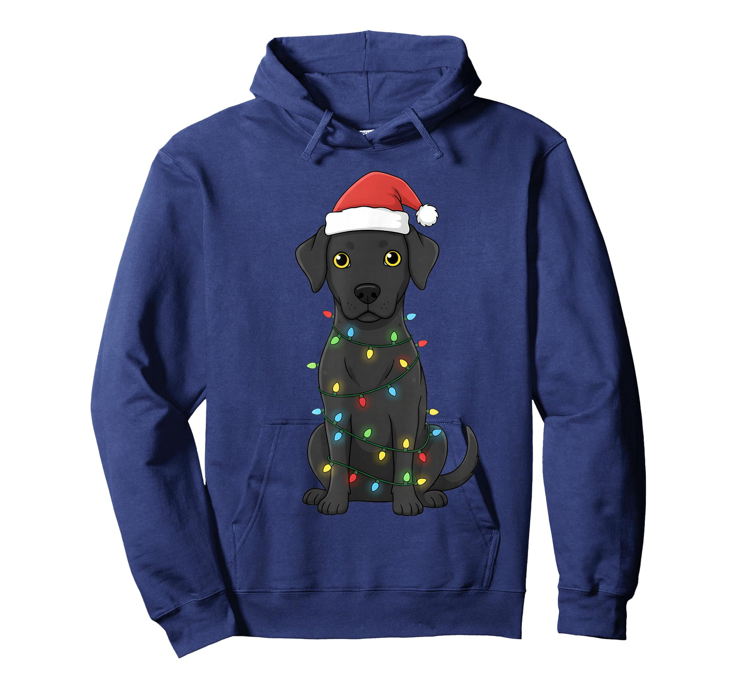 Festive Black Dog Christmas Lights Cozy Winter Holiday Style T-Shirt