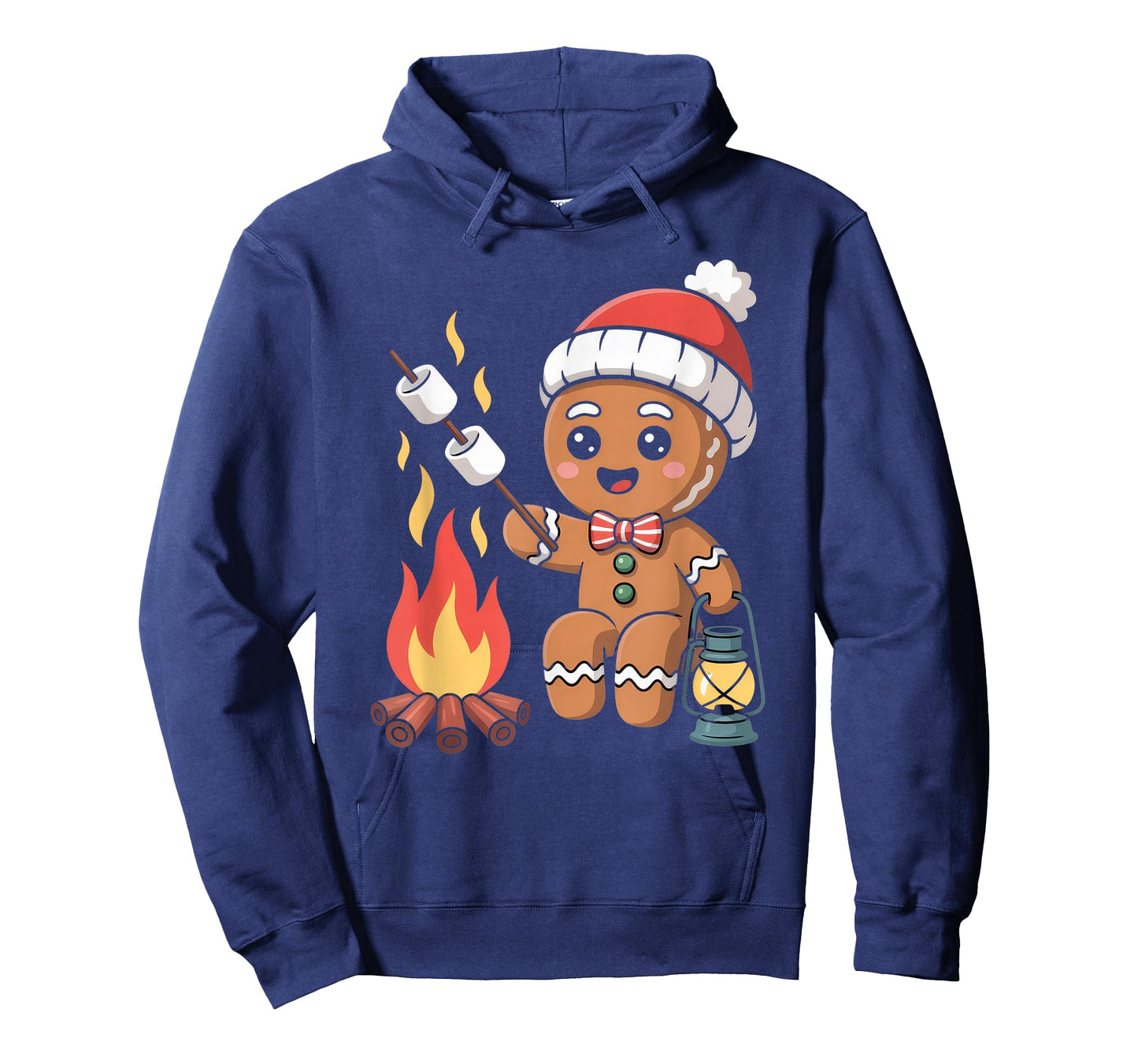 Gingerbread Marshmallow Roaster Camping Christmas T-Shirt