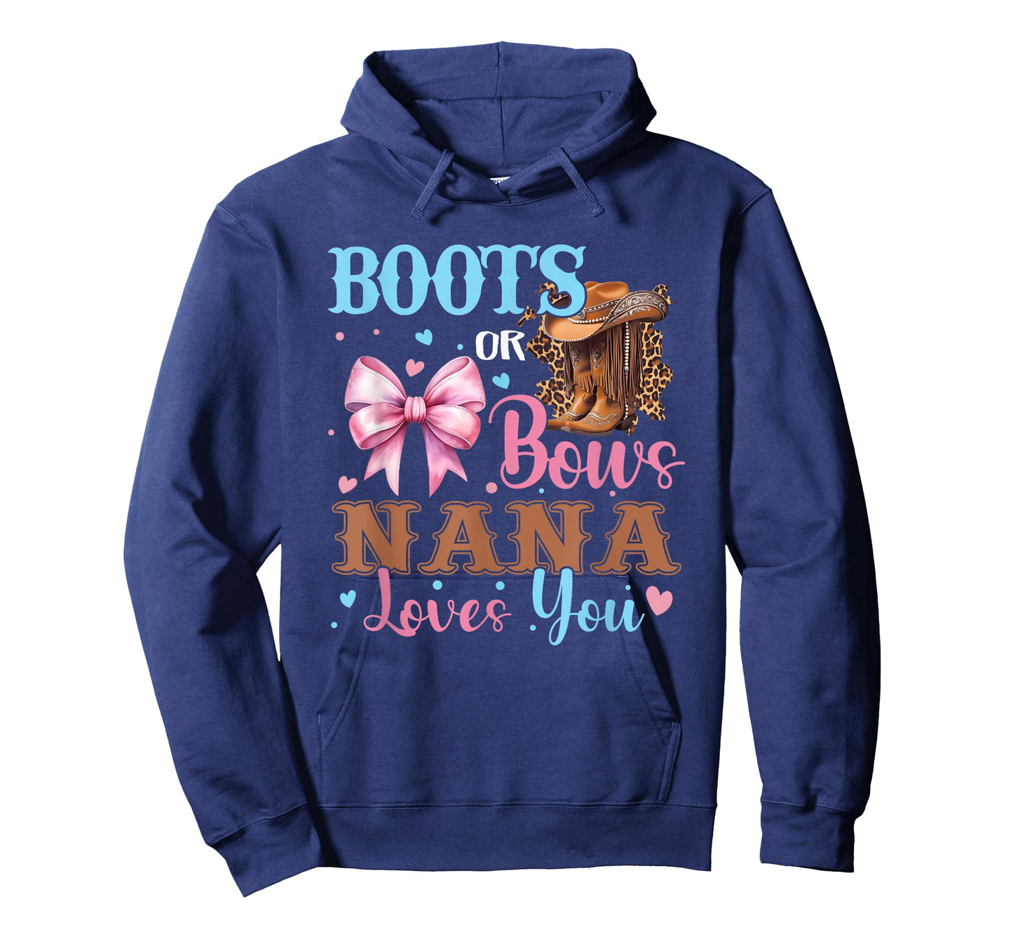 Boots or Bows Nana Loves You Gender Reveal Family T-Shirt