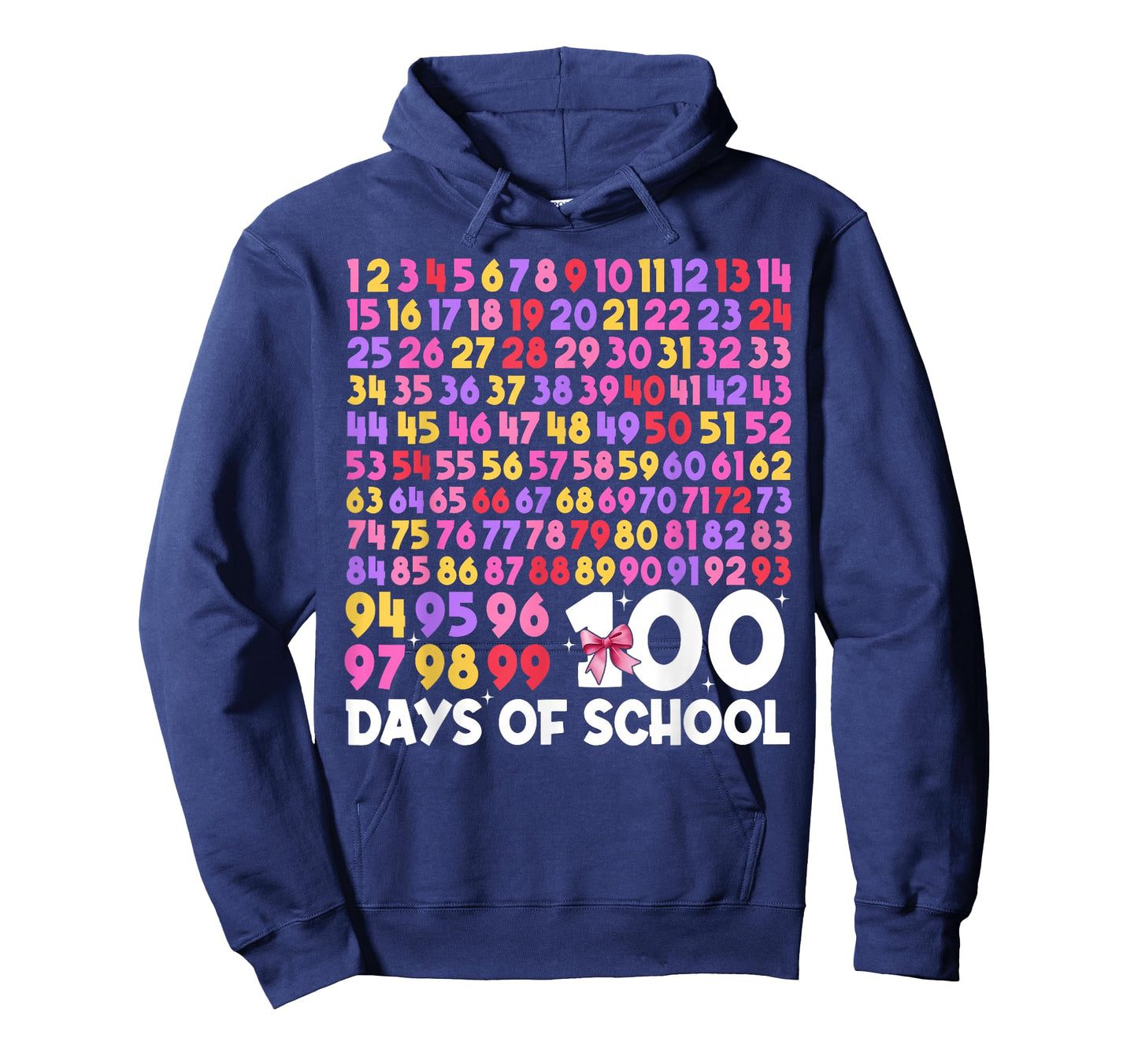100 Days Math Numbers 100th Day of School Bows Teacher Kids T-Shirt