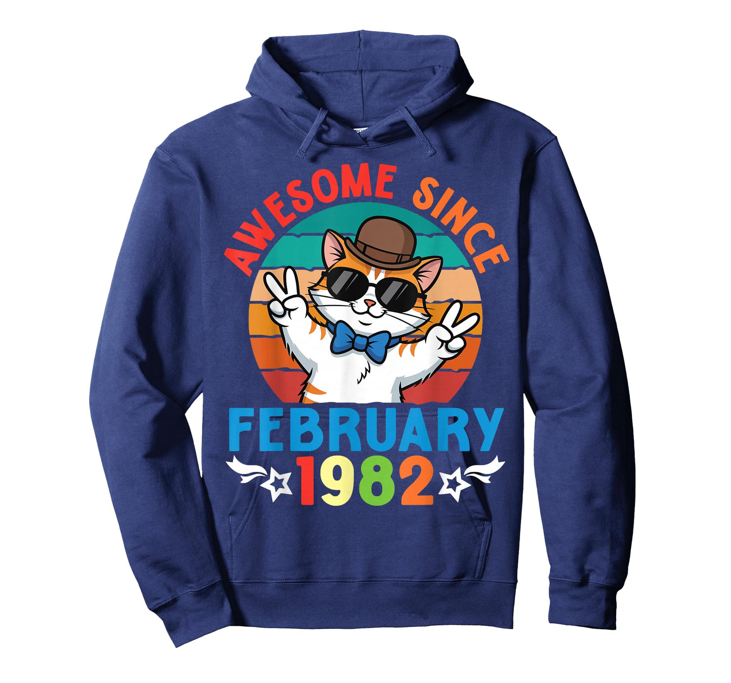 Cat Boy Awesome Since February 1982 My Birthday 44 Years Old T-Shirt