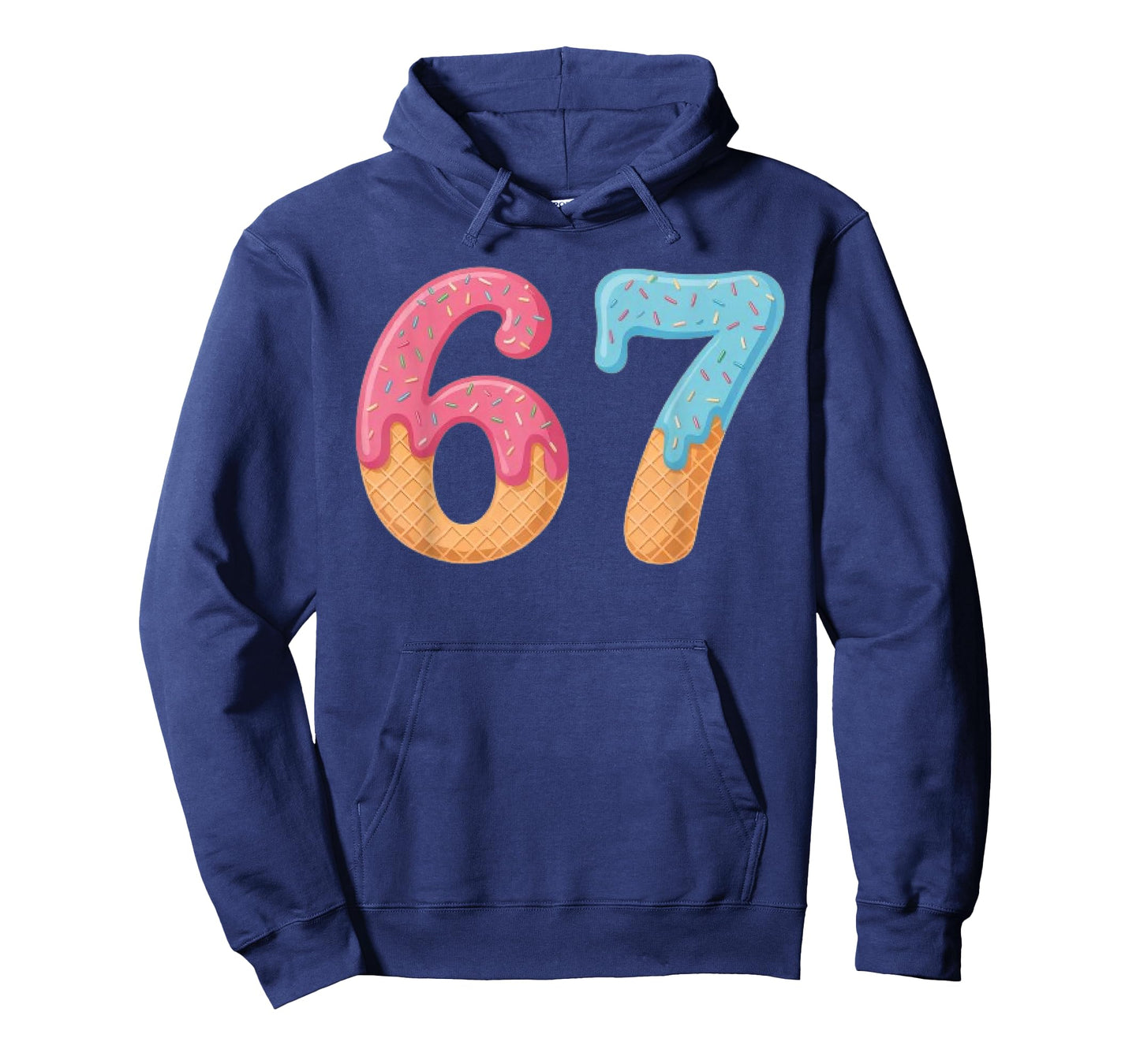 Six Seven Ice Cream Drip Cool Meme 67 Funny Number T-Shirt